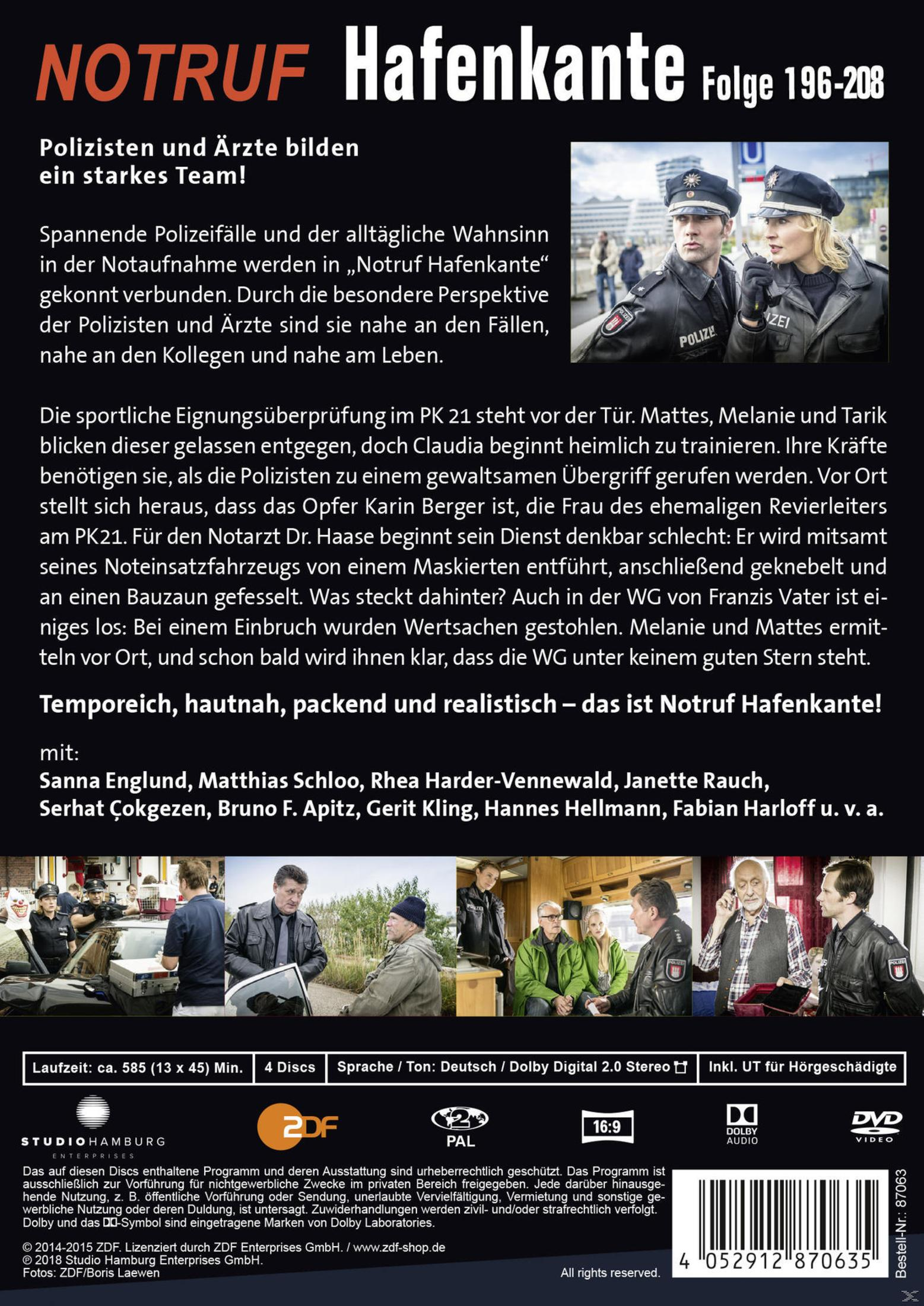 DVD-Cover der deutschen Fernsehserie Notruf Hafenkante mit Polizisten und Text.