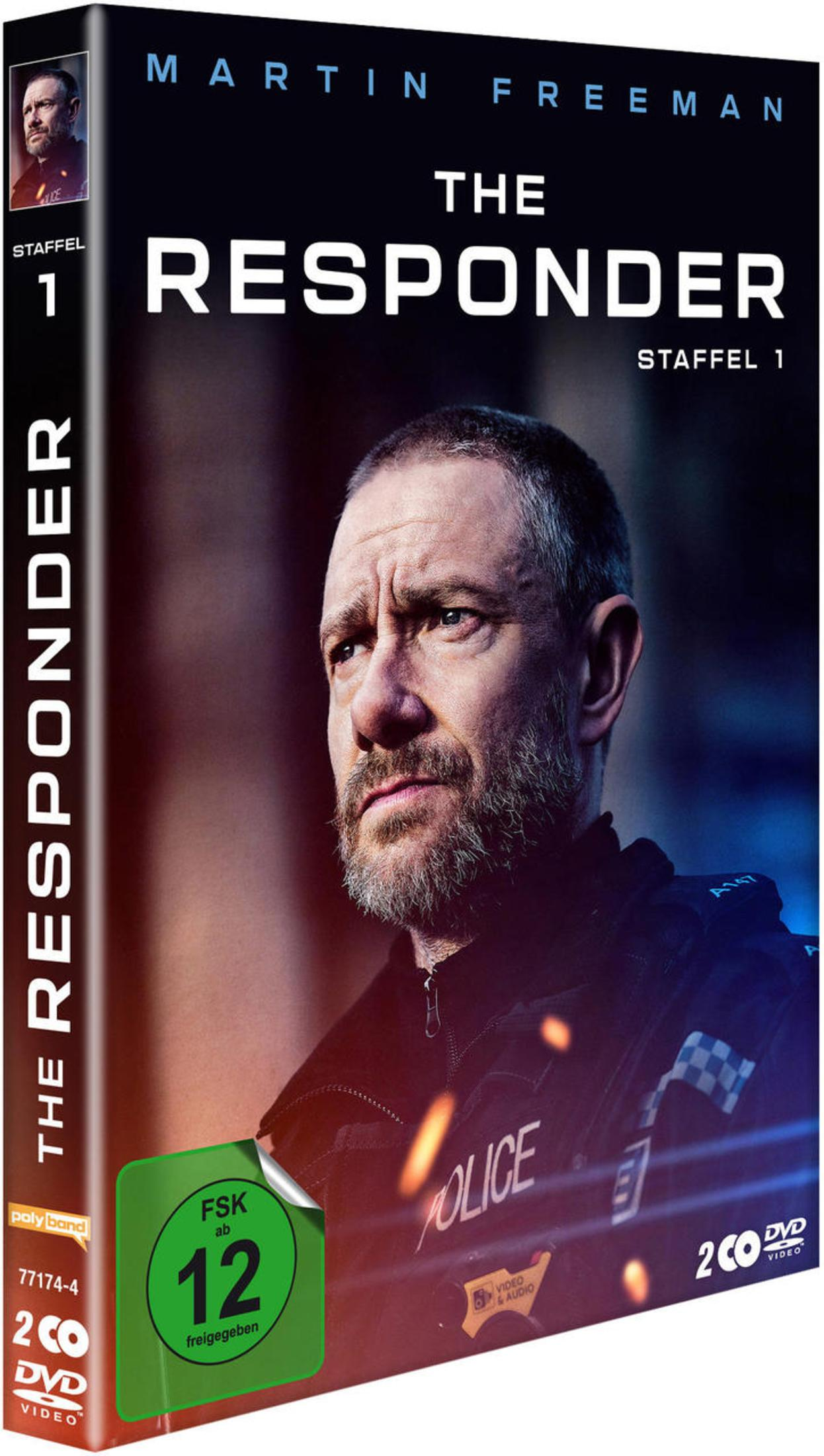DVD-Hülle von The Responder Staffel 1 mit Martin Freeman als Polizist im Nahbild.