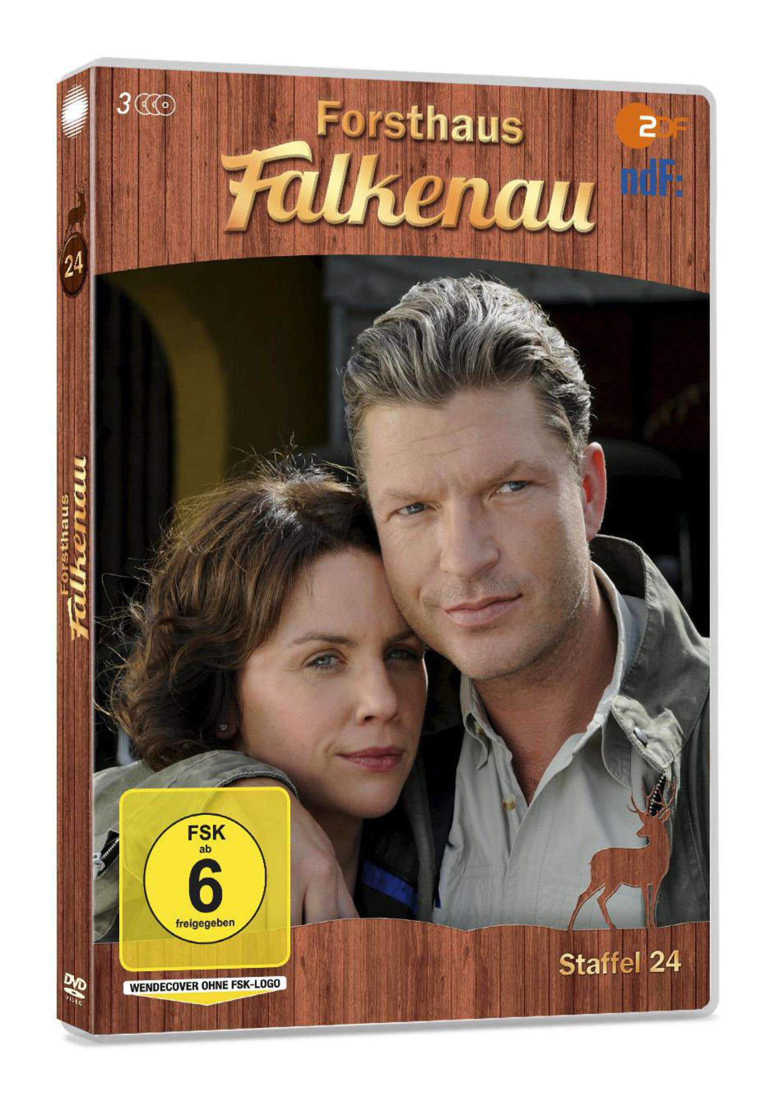 DVD-Cover von Forsthaus Falkenau Staffel 24 mit einem lächelnden Paar.