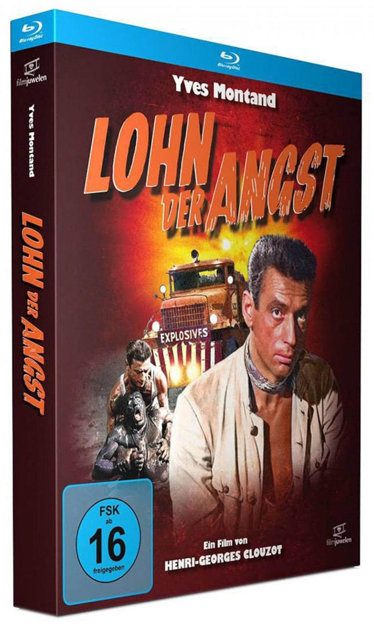 Blu-ray-Hülle des Films Lohn der Angst mit Yves Montand vor einem LKW.