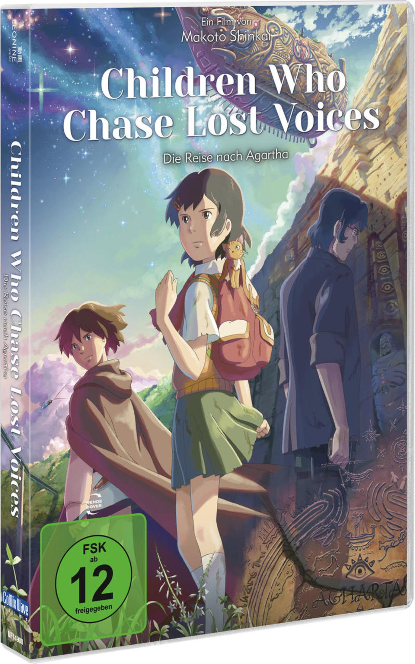 DVD-Cover für den Animationsfilm 'Children Who Chase Lost Voices'. Zwei Kinder sind auf dem Cover.