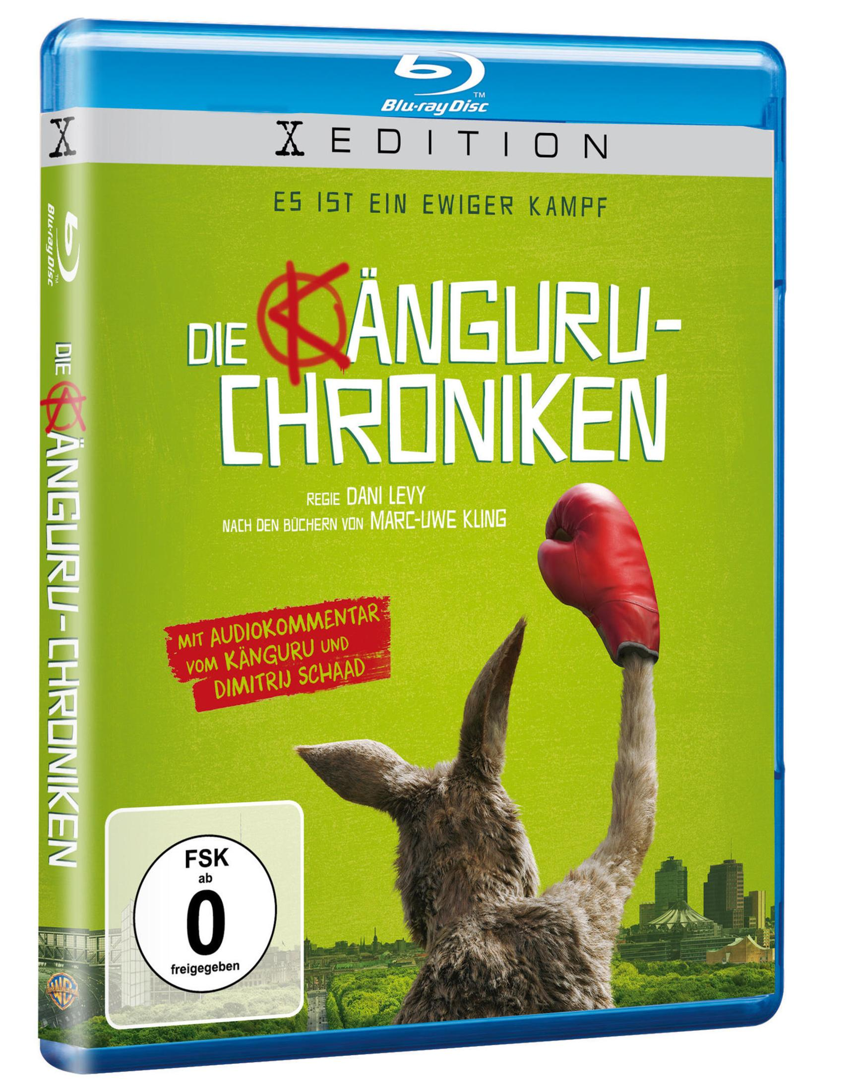 Ein Filmcover mit einem Känguru mit Boxhandschuhen und deutschem Text.