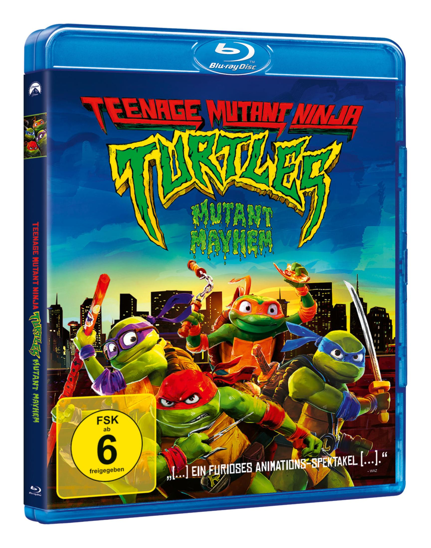 Teenage Mutant Ninja Turtles Film auf Blu-ray Disc mit bunten Charakteren.