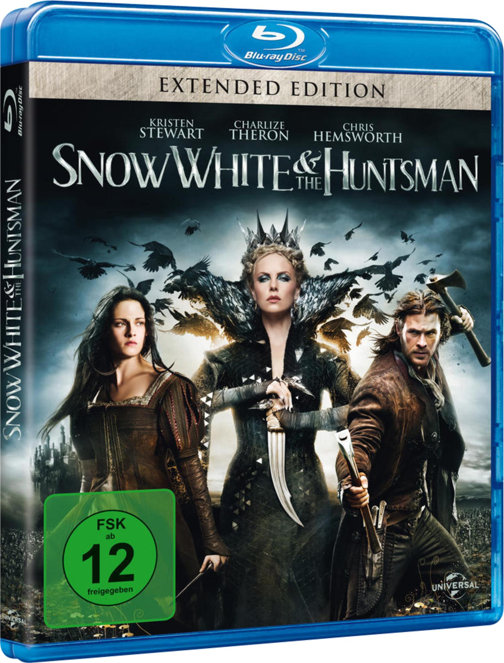 Blu-ray-Cover für Snow White & the Huntsman. Enthält Kristen Stewart und Charlize Theron.