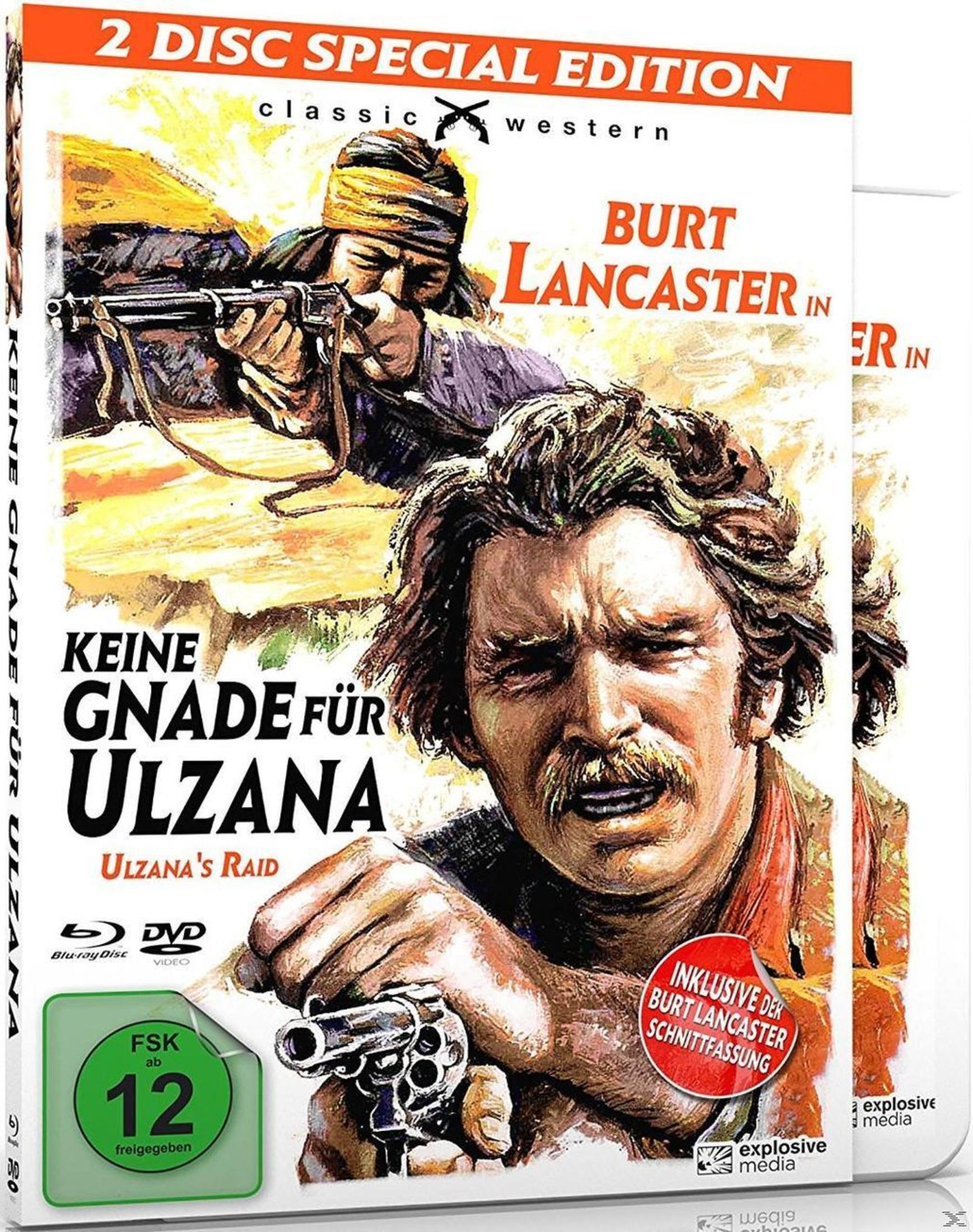 Copertina DVD con un uomo che tiene una pistola, il testo è in tedesco, intitolato Keine Gnade für Ulzana.