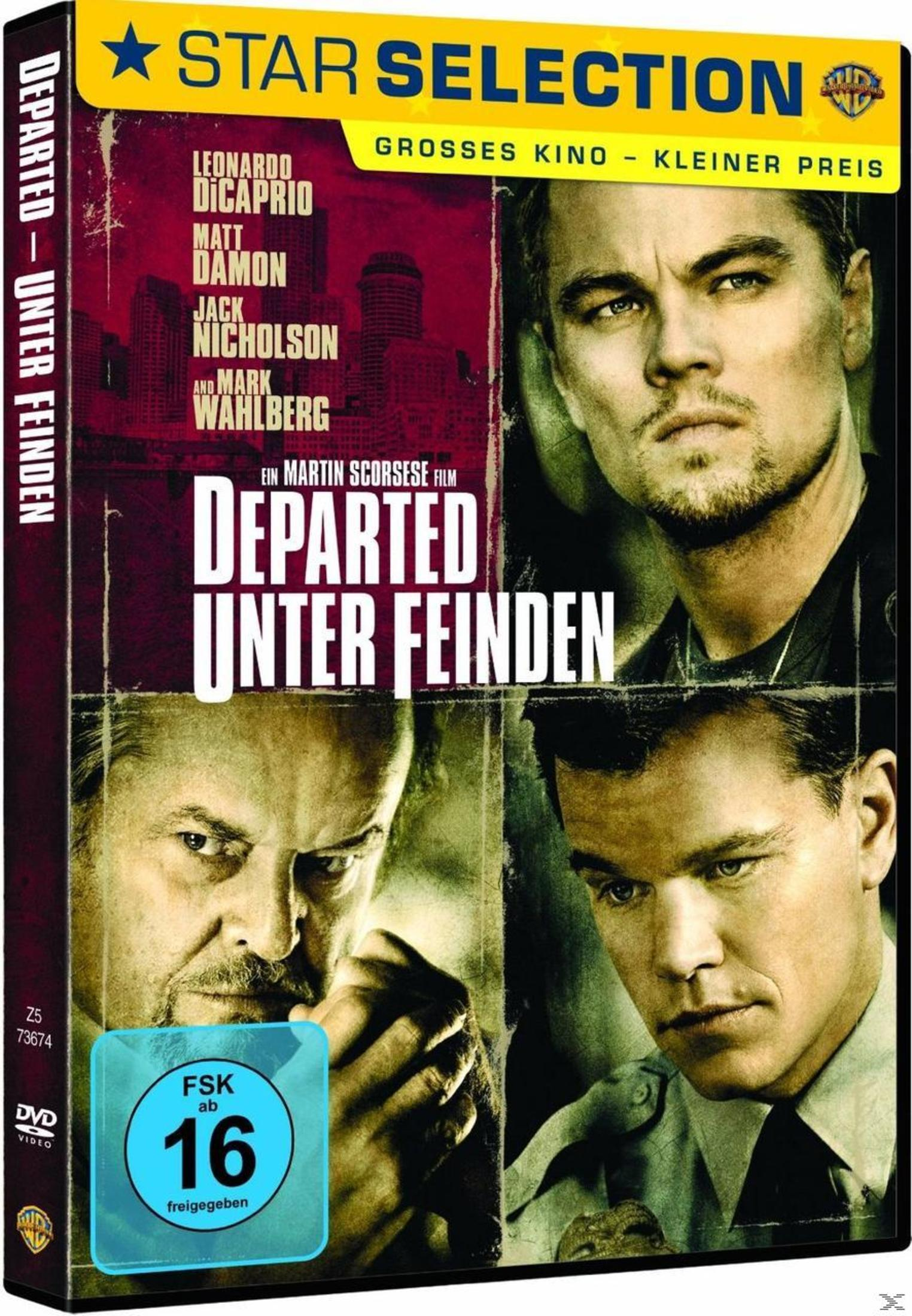 Filmcover mit Leonardo DiCaprio, Matt Damon, Jack Nicholson. Deutscher Titel: Departed Unter Feinden.
