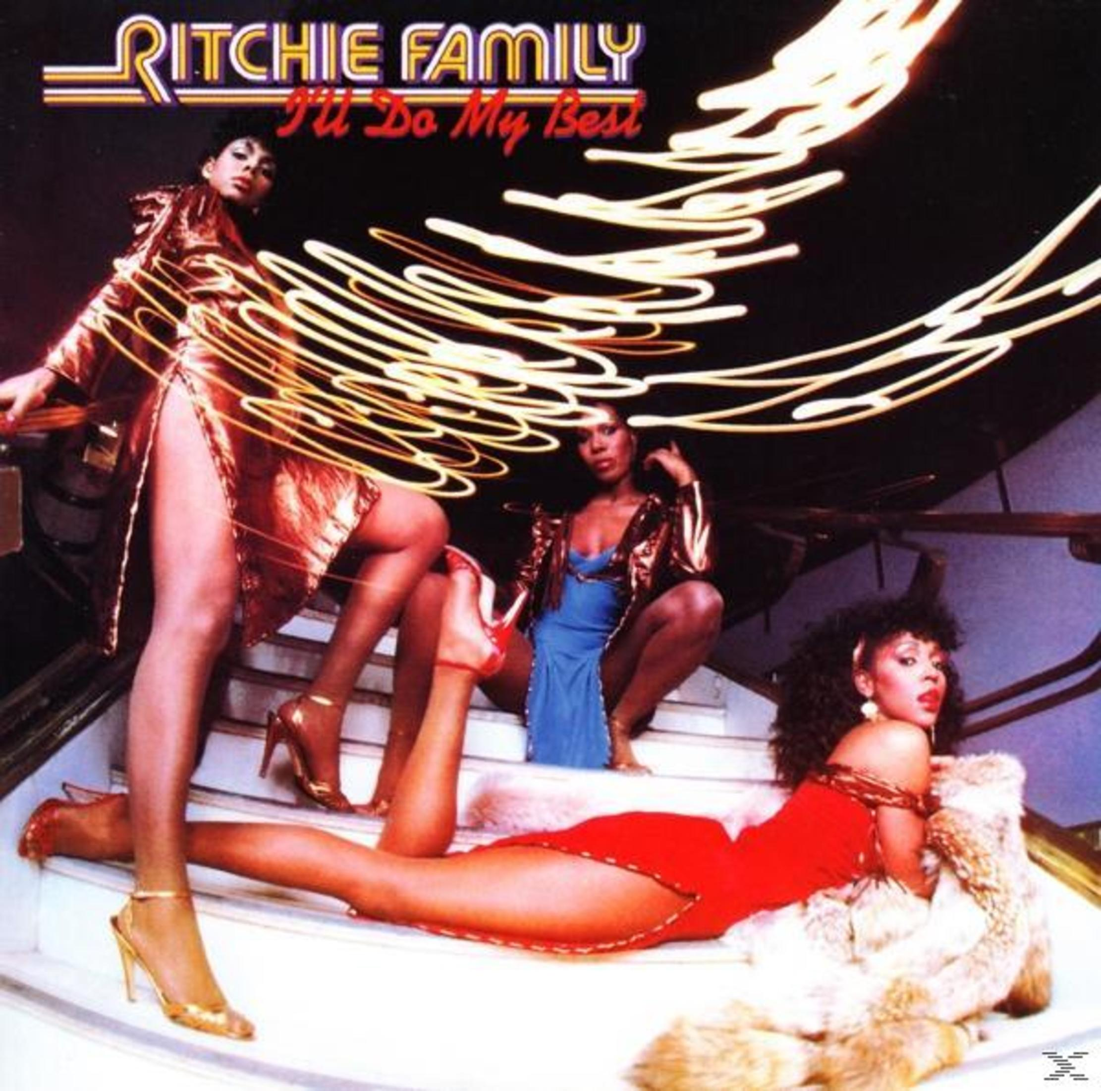 Pochette d'album avec trois femmes dans des tenues glamour et les mots 'Ritchie Family'.