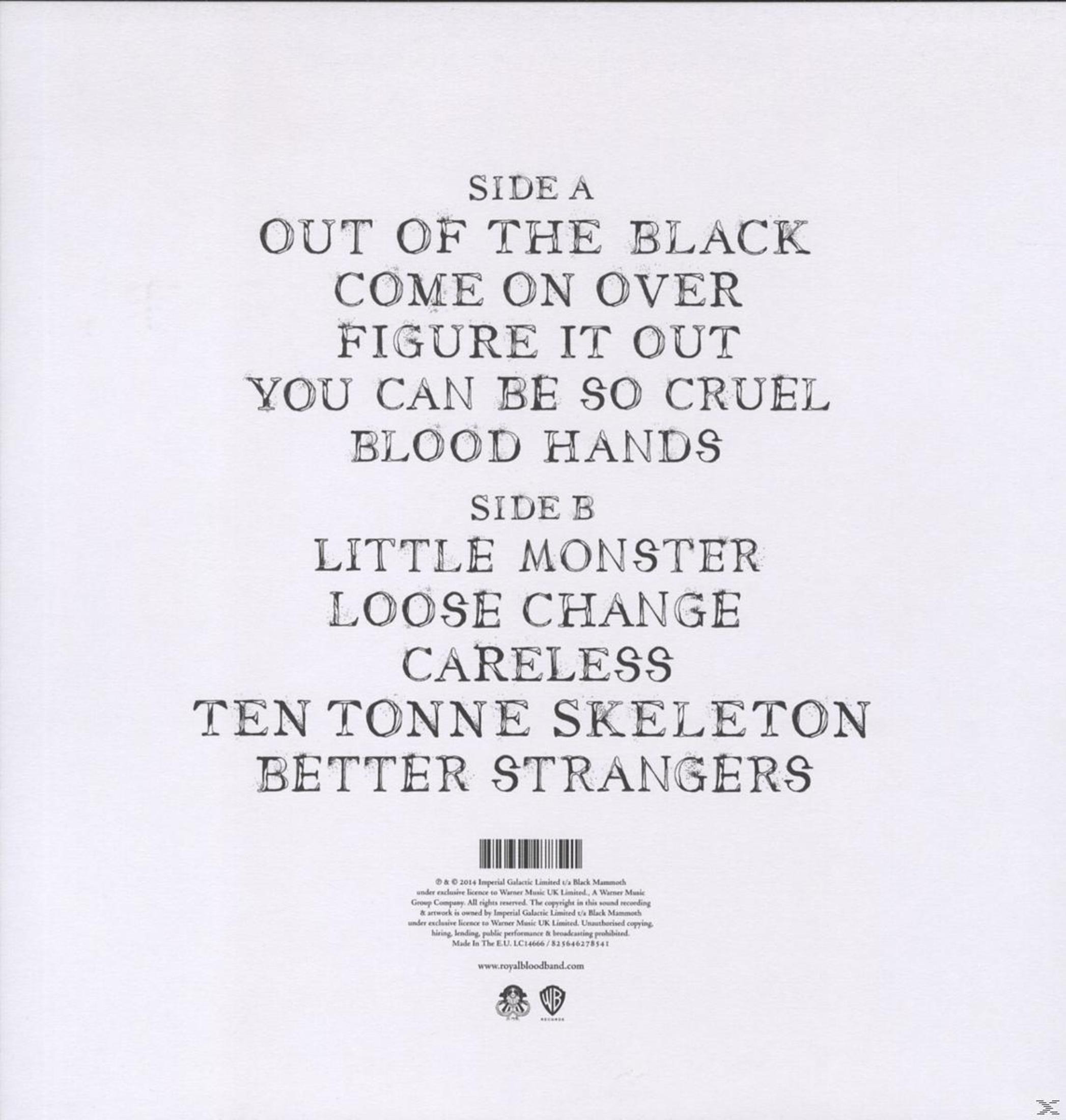 Copertina dell'album dei Royal Blood con tracklist.