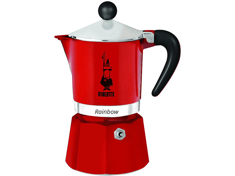 BIALETTI 4962 RAINBOW ROT 3 TASSEN Kaffeemaschine Rot