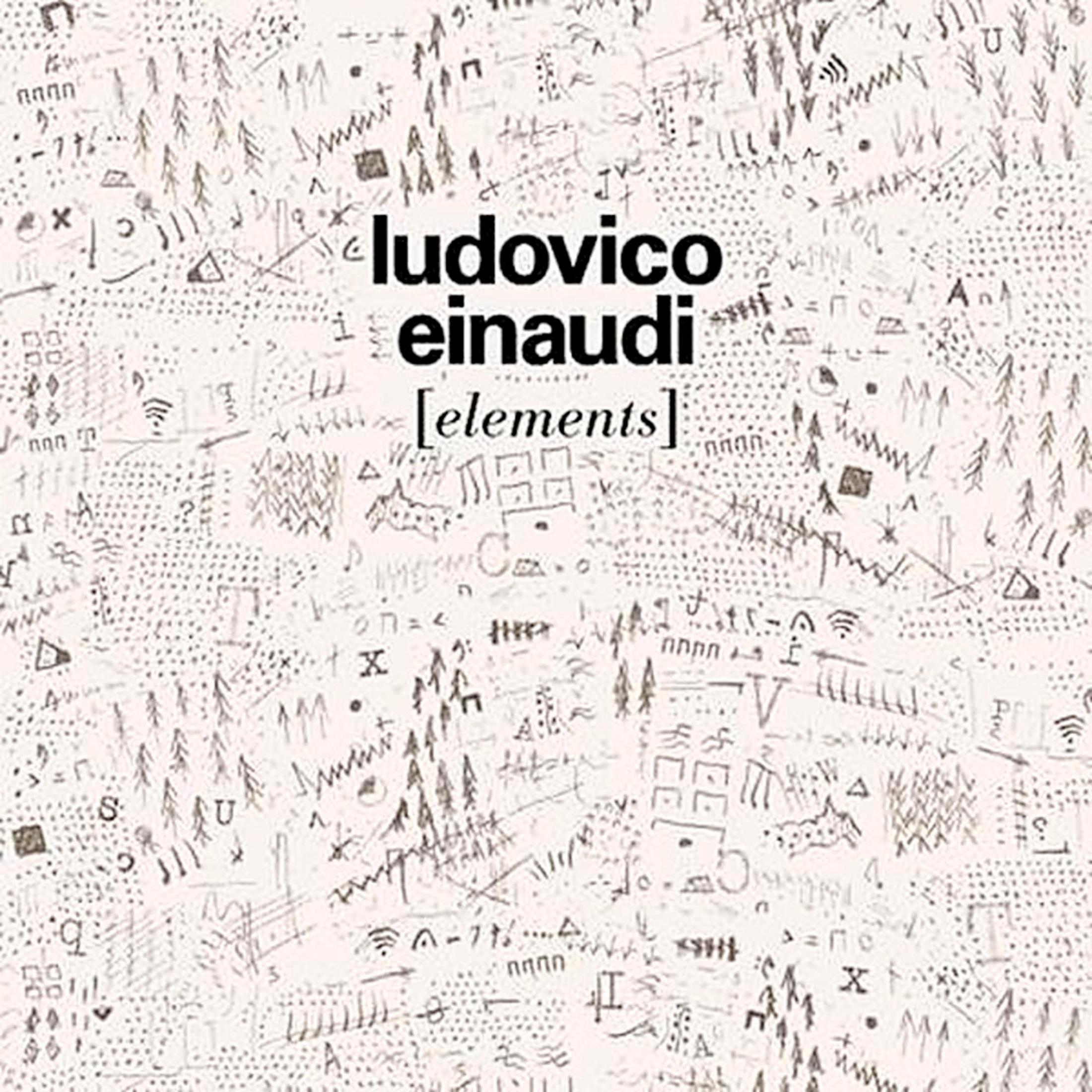 Copertina dell'album con scarabocchi e testo: Ludovico Einaudi [elements].