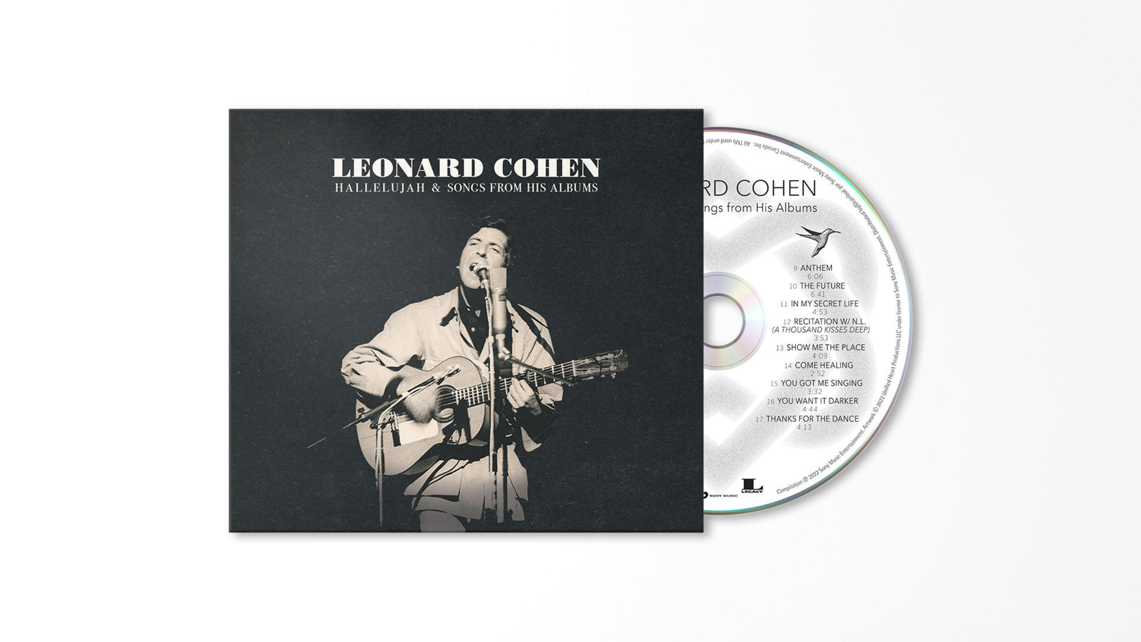 Leonard Cohen CD-Album Hallelujah und Songs with His Albums mit Cover und Disc.
