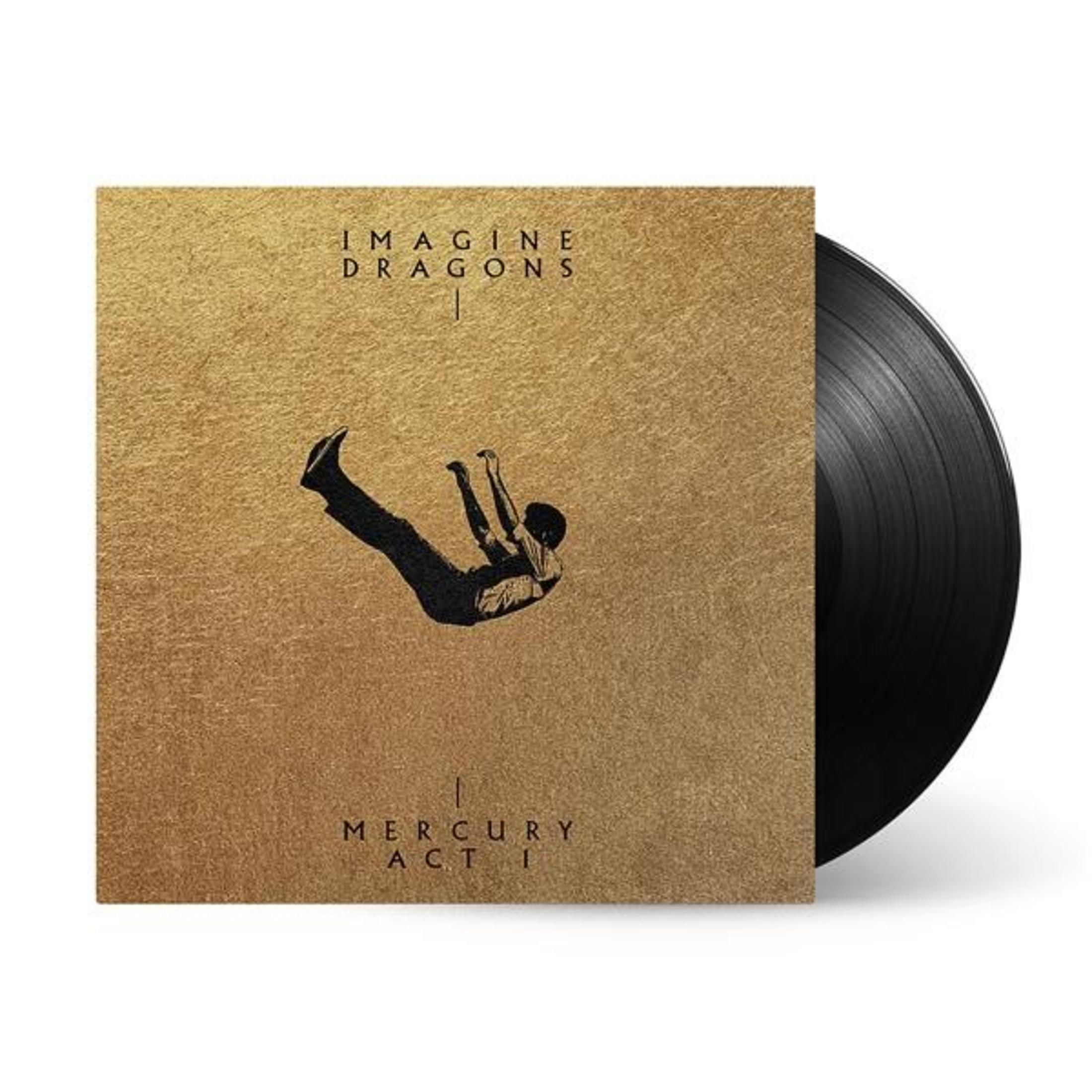 Pochette d'album avec une image d'une silhouette tombant sur un fond texturé doré. Le titre est Mercury Act 1.