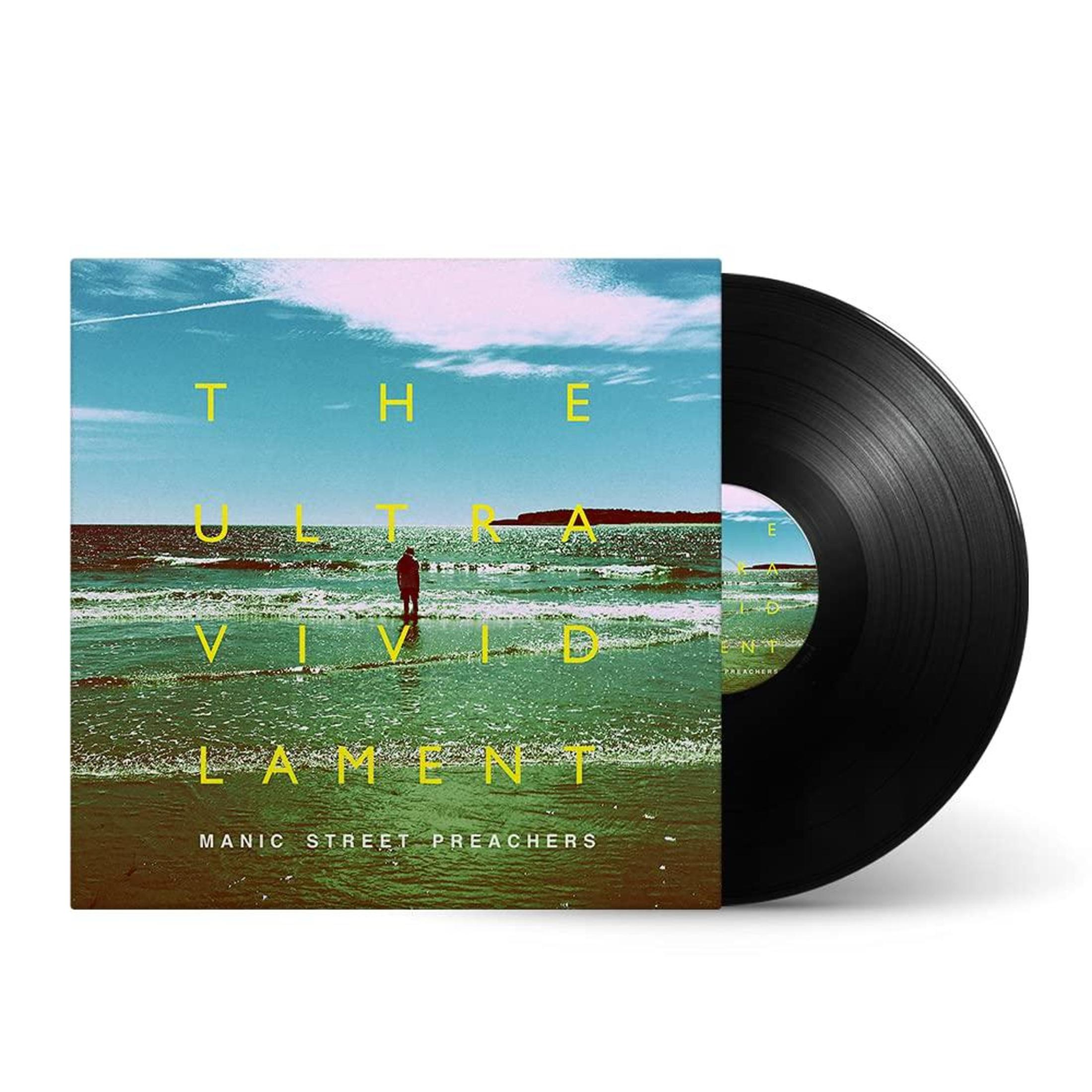 Copertina dell'album con una persona in acqua. Il testo è 'The Ultra Vivid Lament' dei Manic Street Preachers. È visibile anche un disco in vinile.