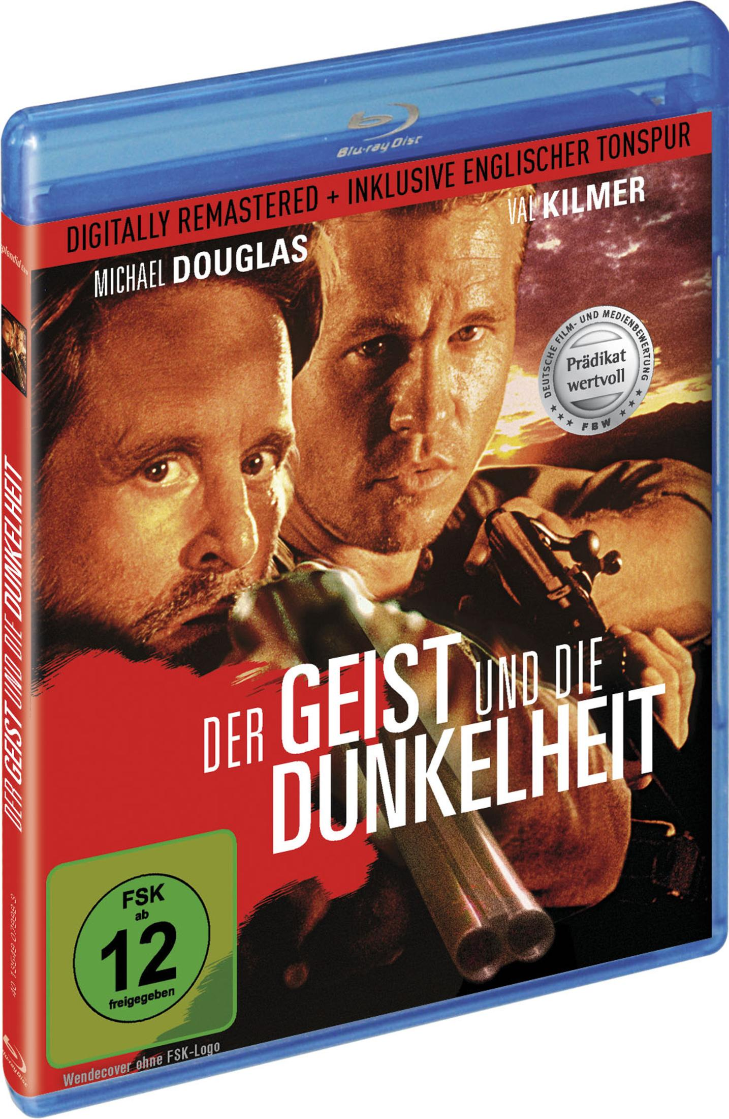 Blu-ray-Hülle des Films Der Geist und die Dunkelheit mit Michael Douglas und Val Kilmer.