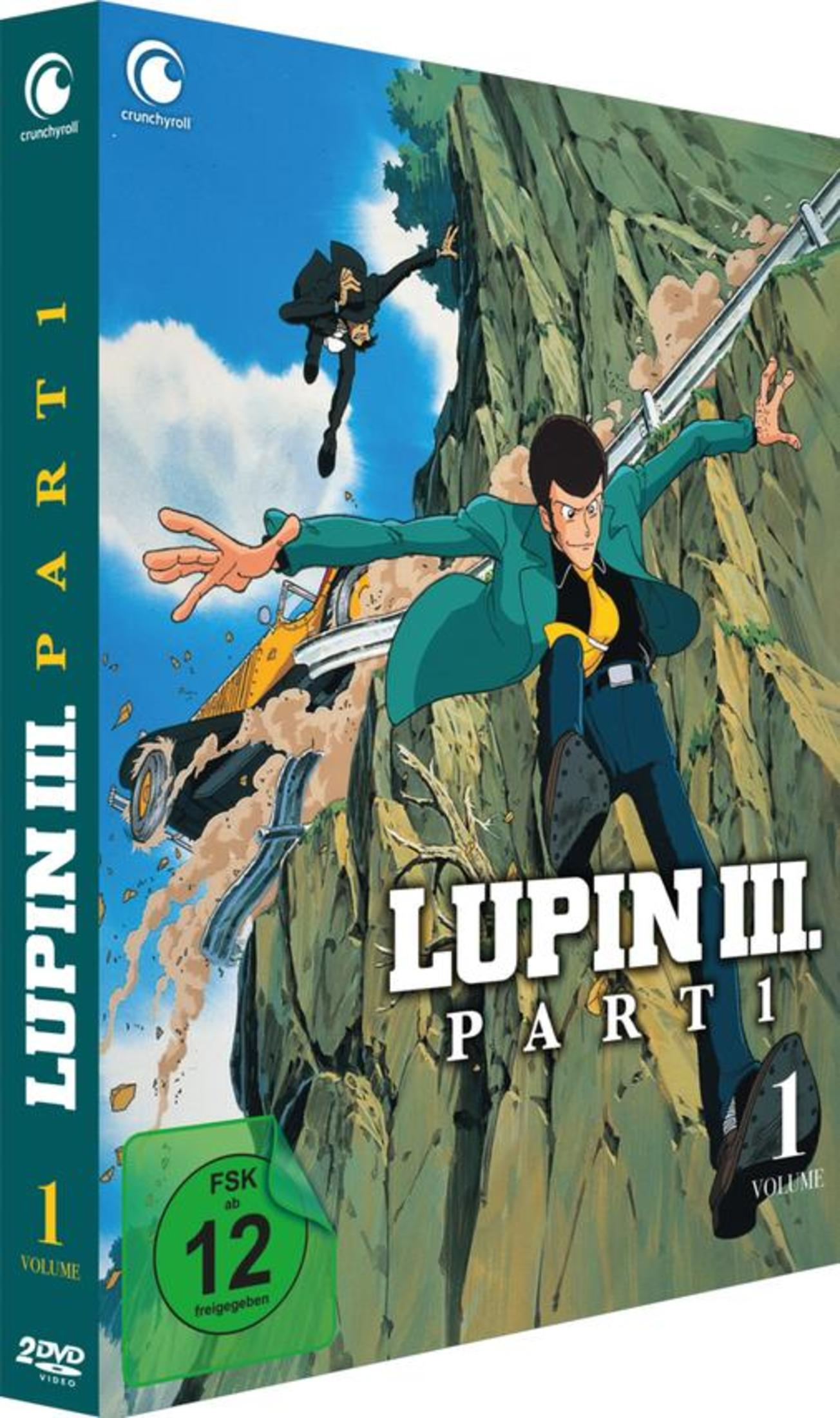DVD-Cover von Lupin III: Teil 1. Zeichentrickfiguren.
