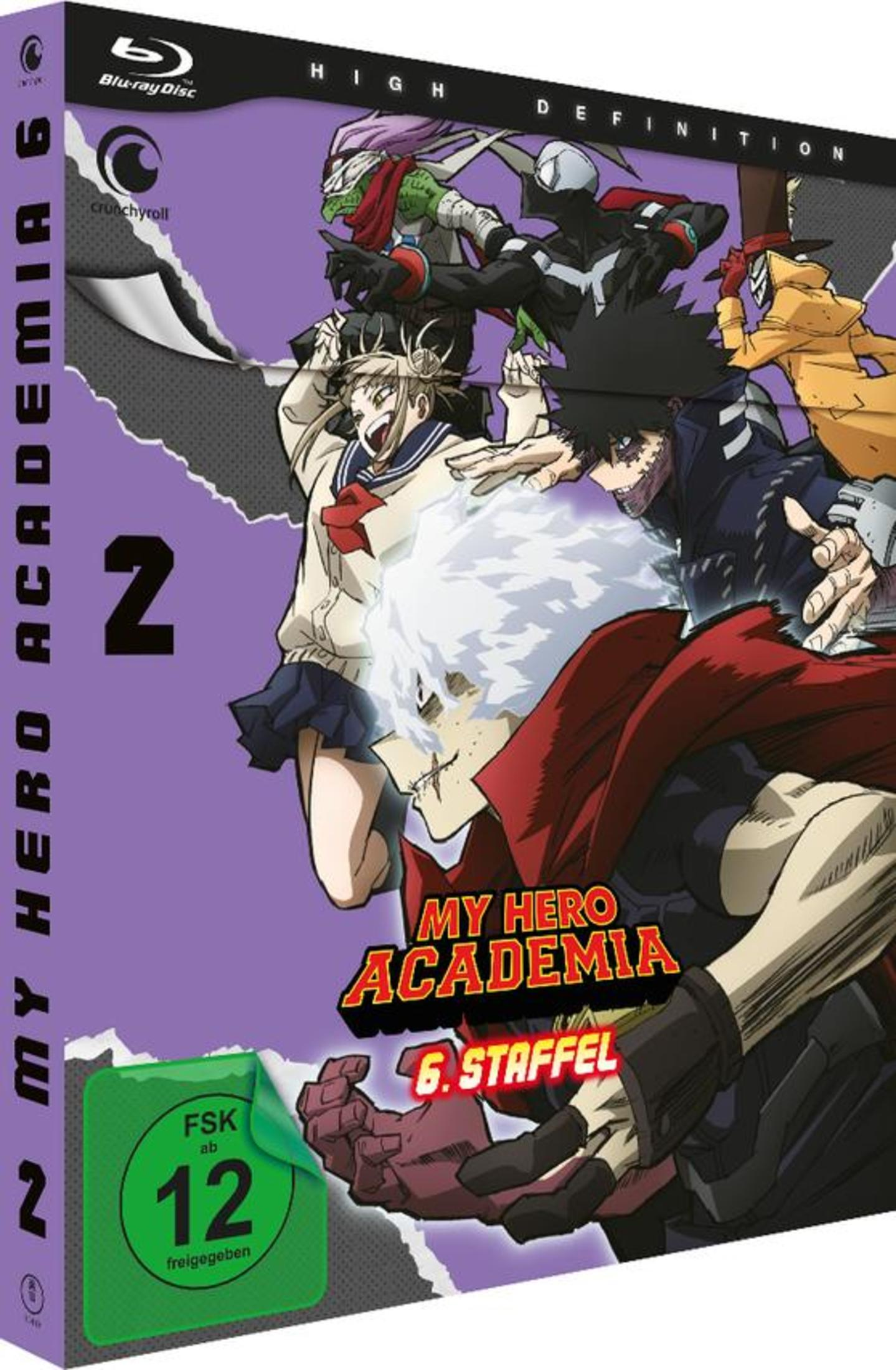 Blu-ray-Cover von 'My Hero Academia' Anime, mit mehreren Charakteren in Aktion.