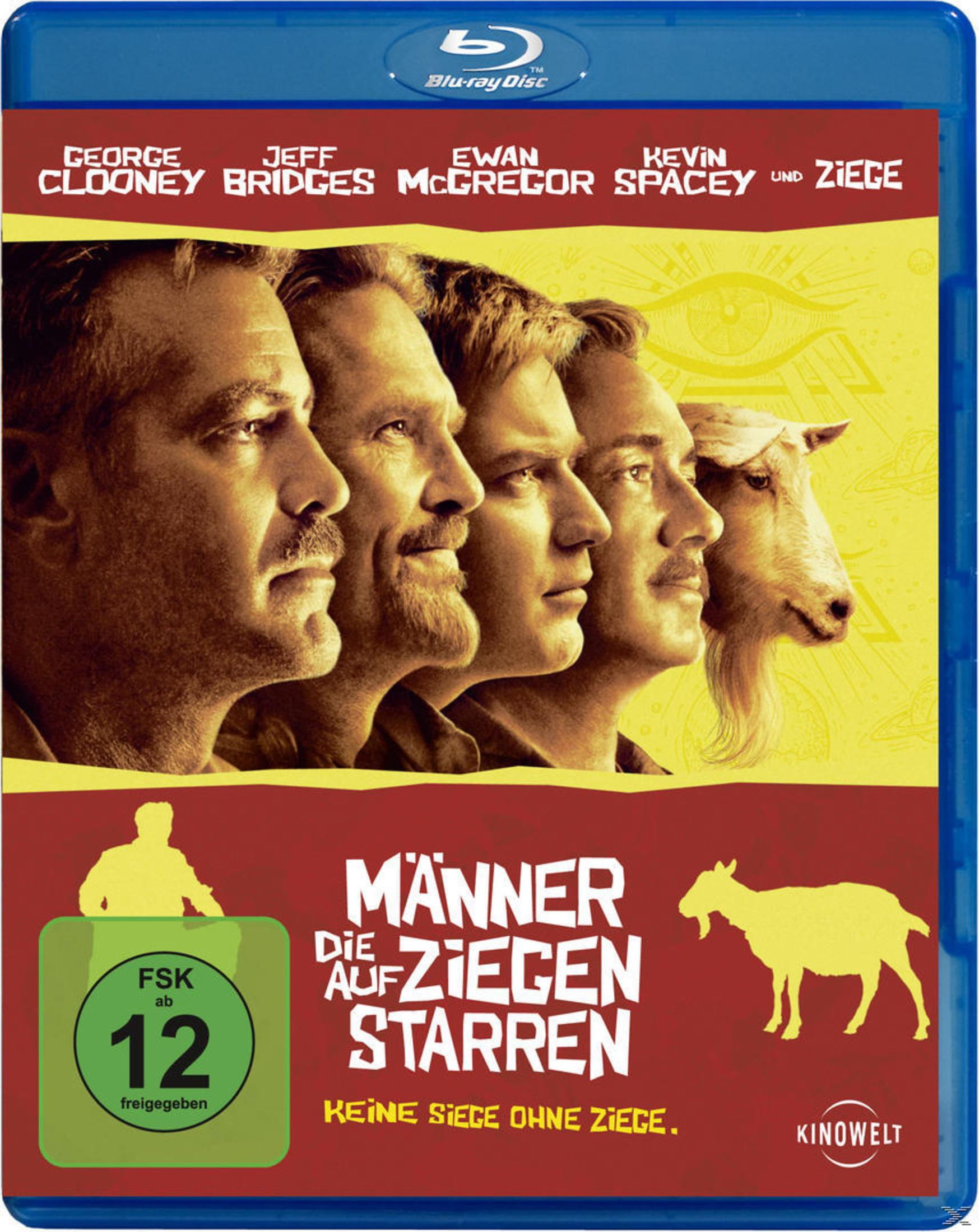 Blu-ray-Hülle mit George Clooney, Jeff Bridges, Ewan McGregor und Kevin Spacey auf dem Cover. Der Titel lautet Männer, die auf Ziegen starren.