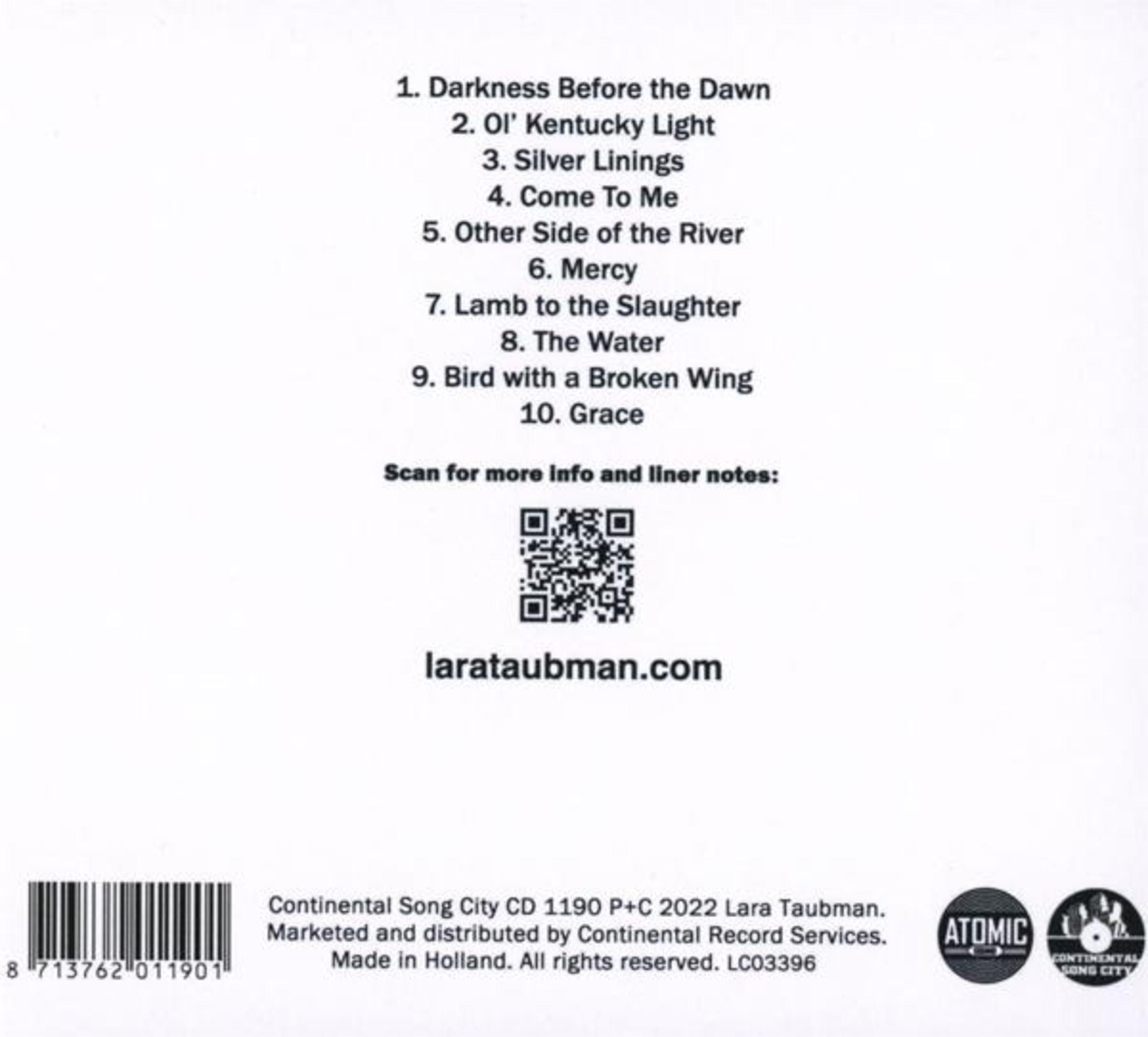 Album cover with tracklist and a QR code.