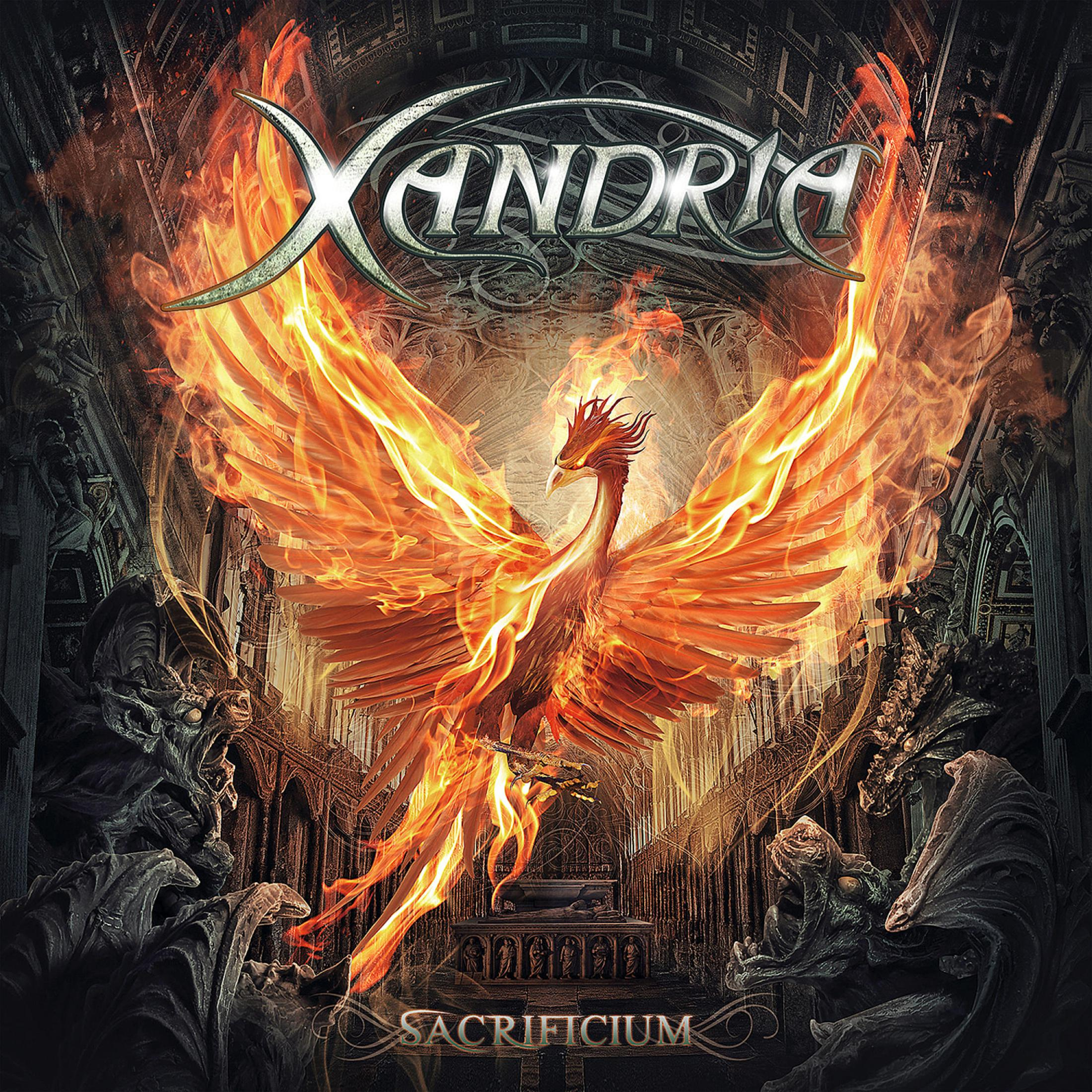 Copertina dell'album: Una fenice in fiamme contro uno sfondo gotico scuro con il nome della band.