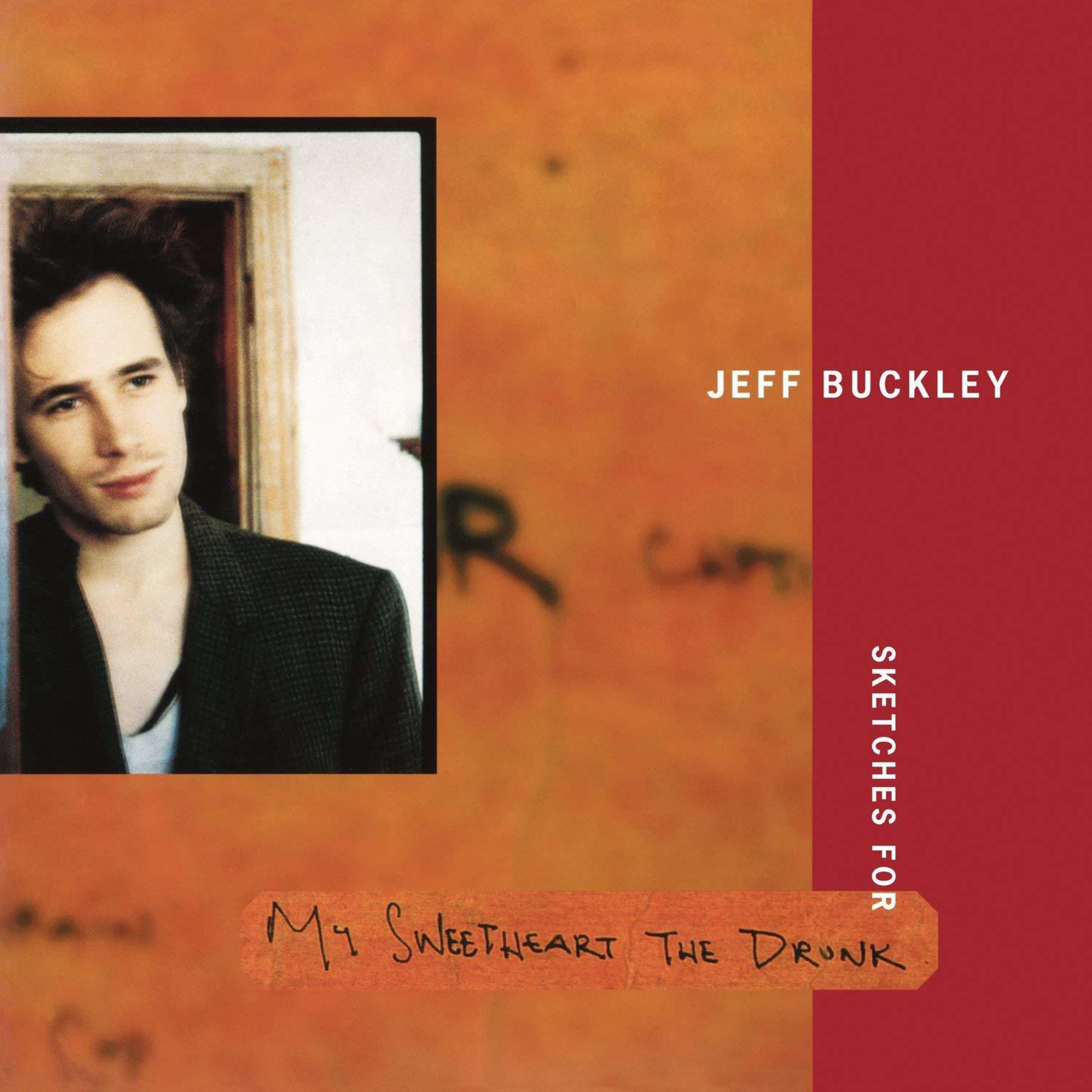 Pochette d'album avec photo d'un homme dans un carré, texte 'JEFF BUCKLEY' et 'Sketches for My Sweetheart'.