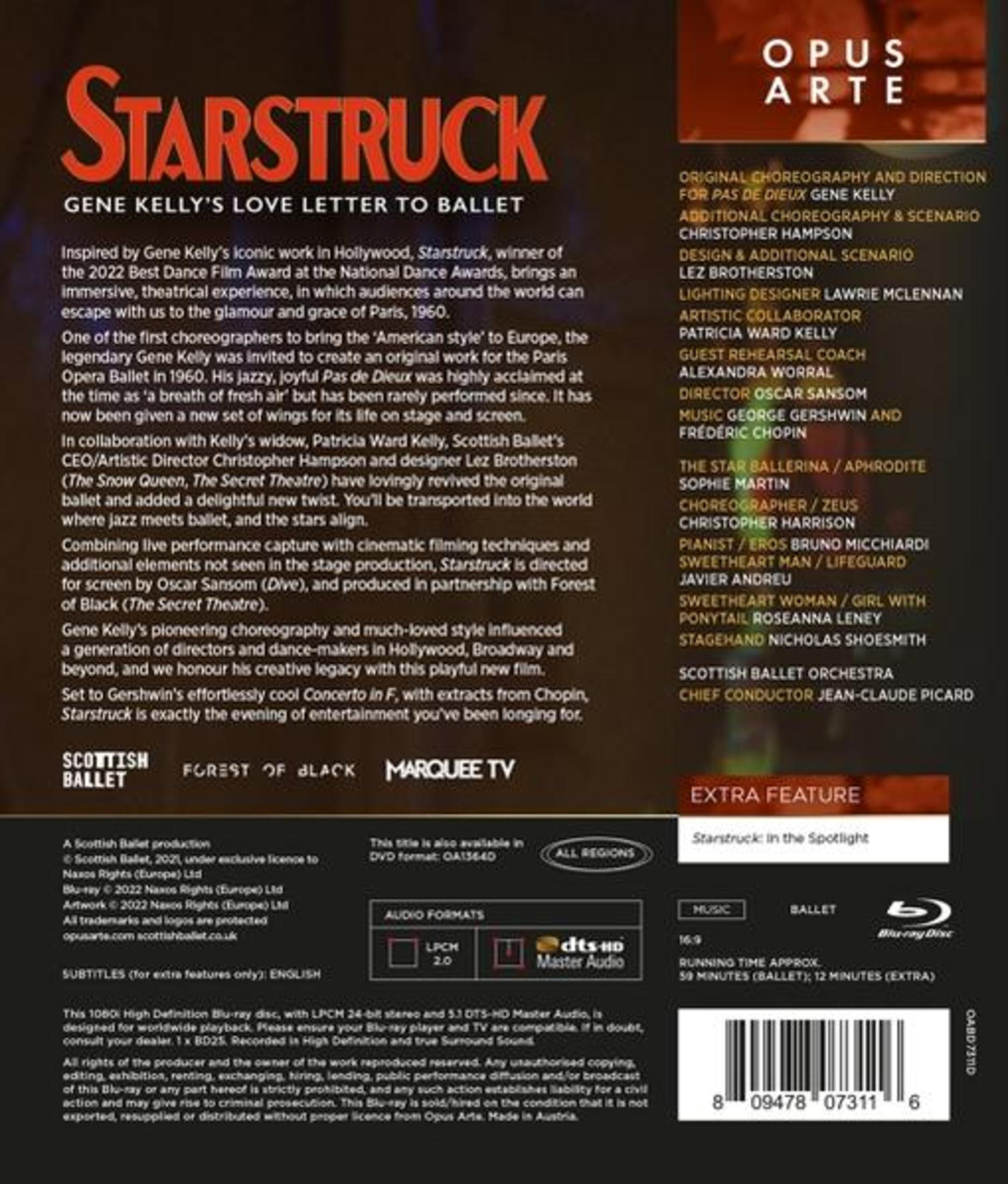DVD cover with text about a ballet performance and additional features.