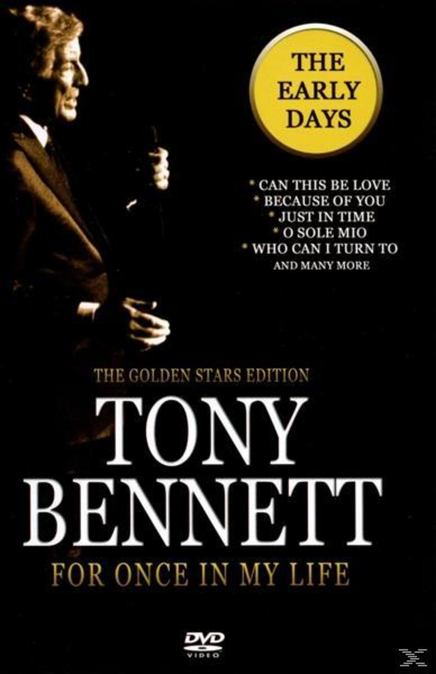 Couverture du DVD avec Tony Bennett. Texte: The Early Days, For Once In My Life, The Golden Stars Edition.