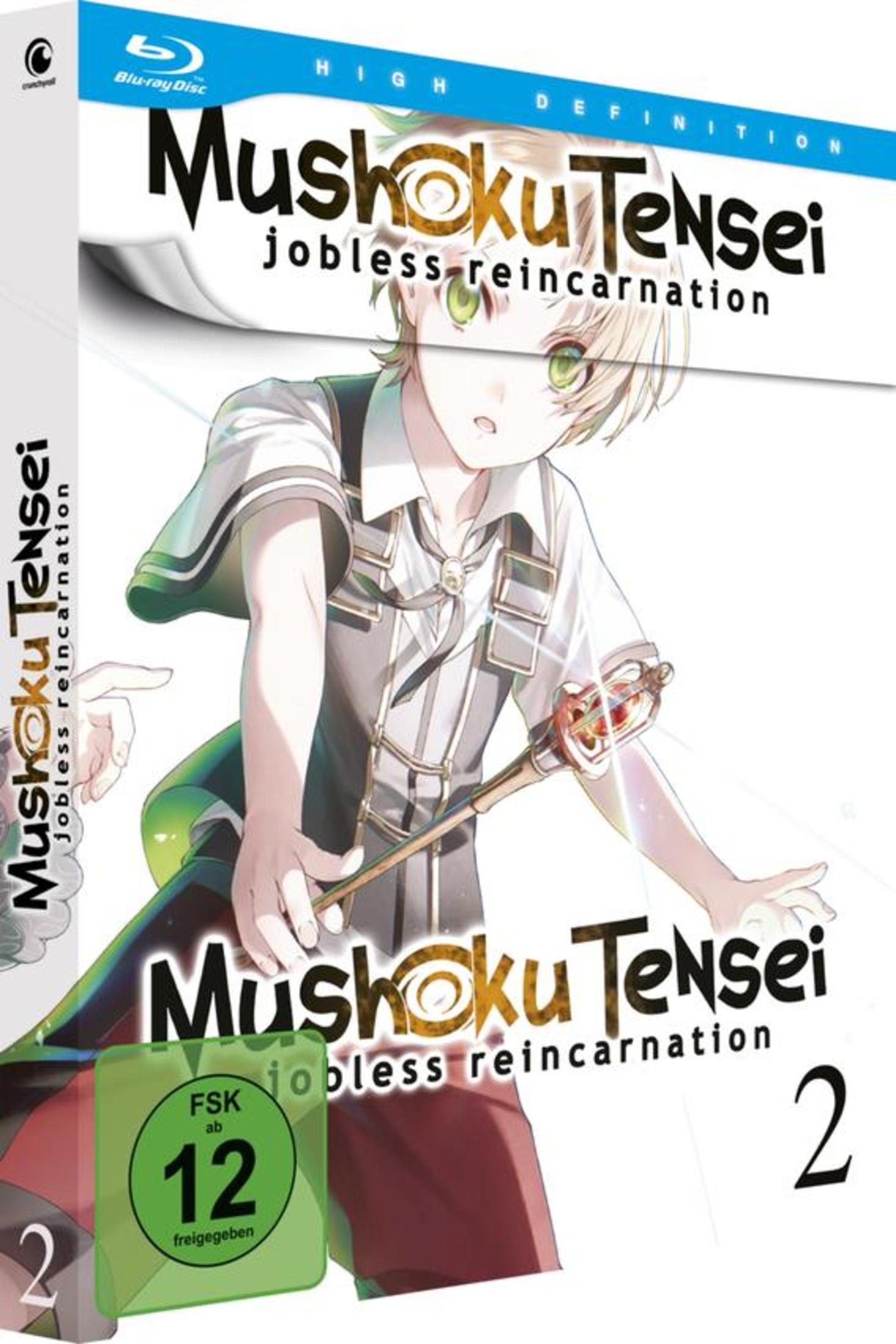 Anime-DVD-Box mit Illustration eines Charakters mit grünen Haaren und Stab.