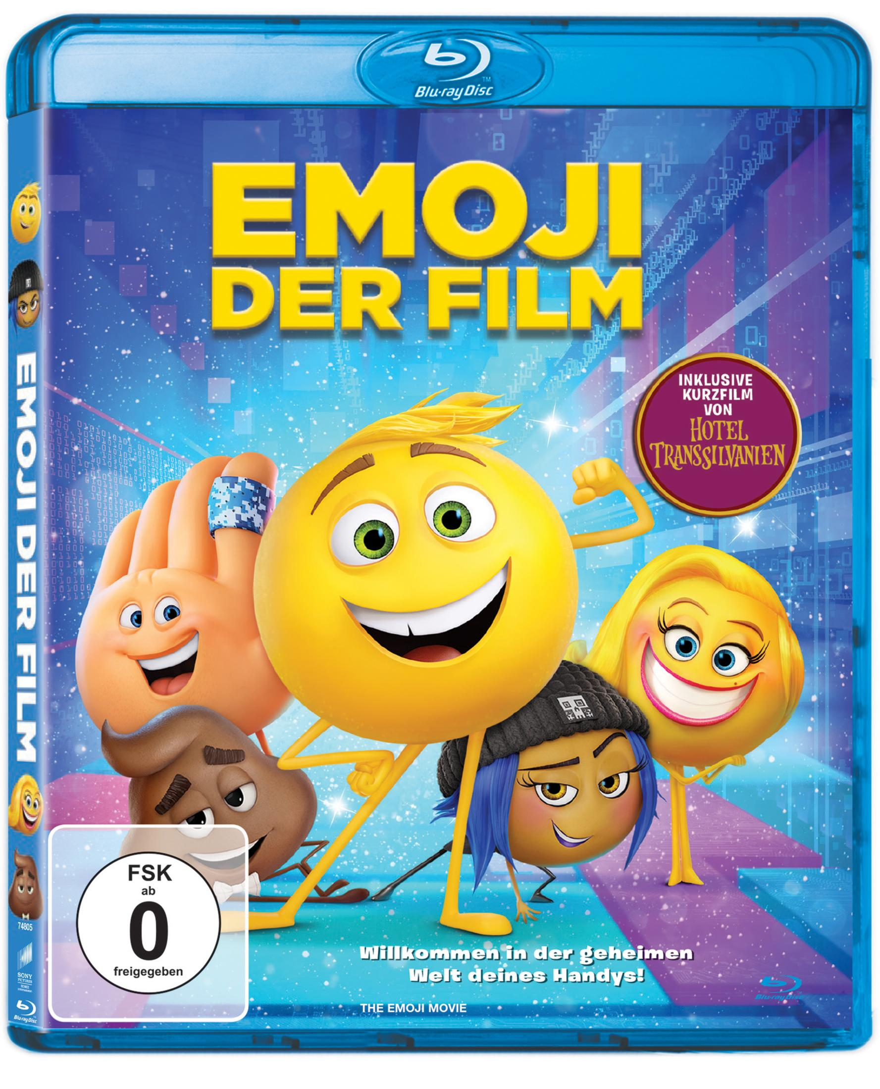 Couverture Blu-ray du film Emoji der Film, montrant divers personnages emoji.