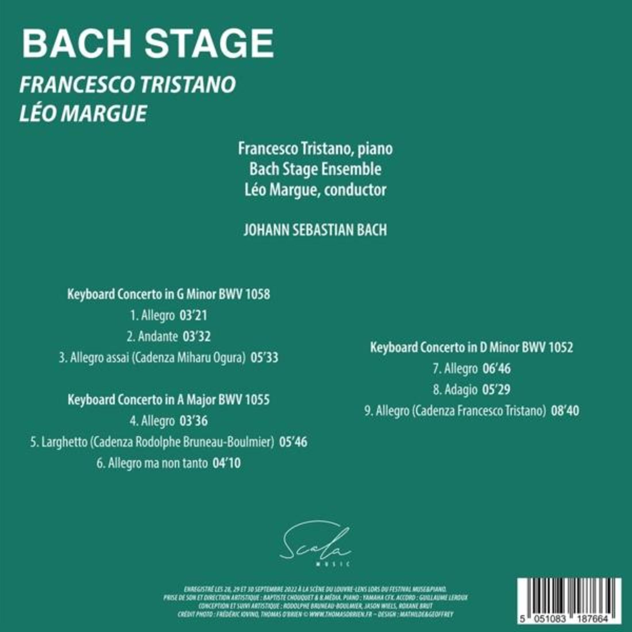 Copertina dell'album con i nomi dei musicisti e la scaletta. Musica di scena di Bach.