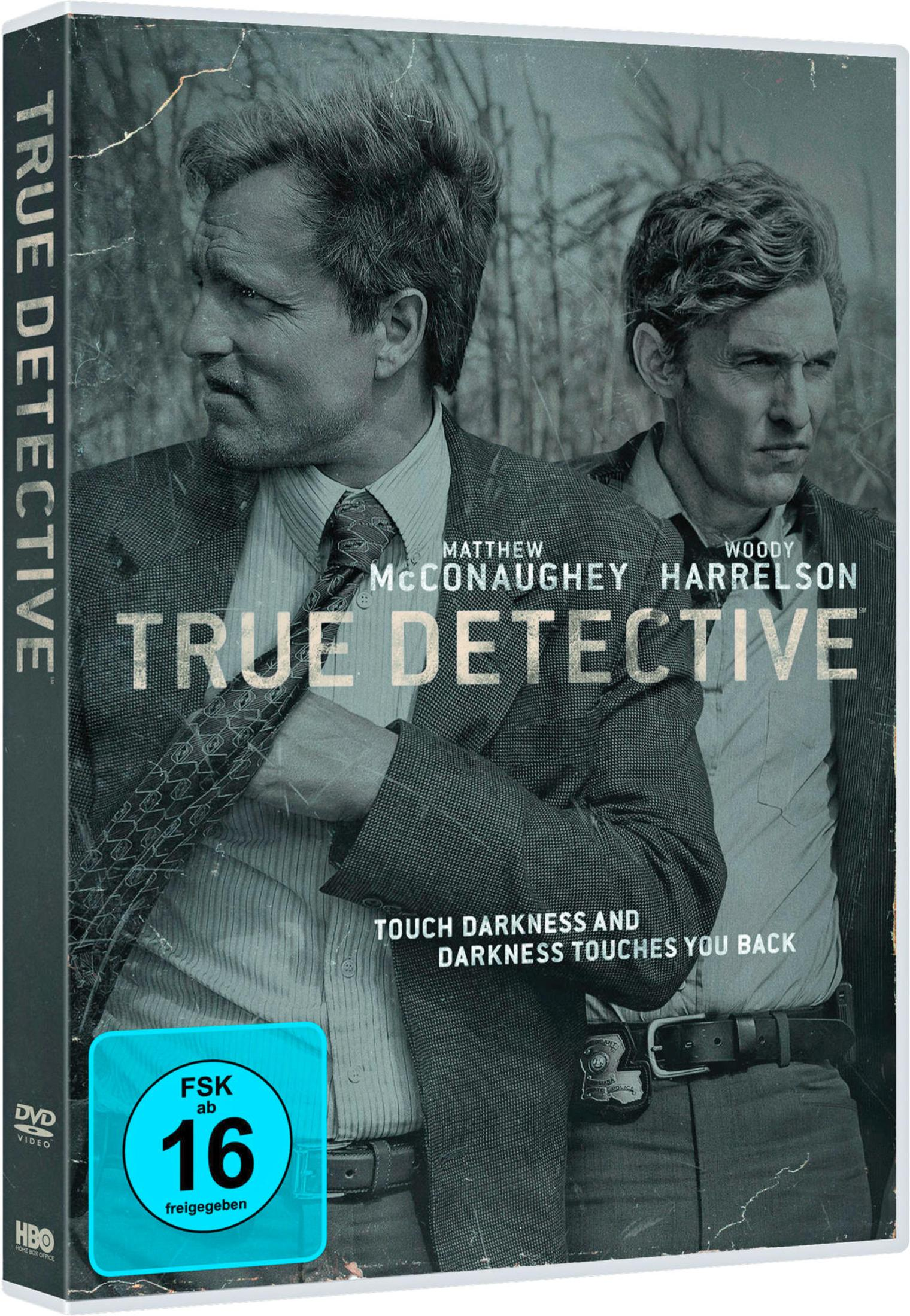 DVD-Cover für True Detective, mit Matthew McConaughey und Woody Harrelson.