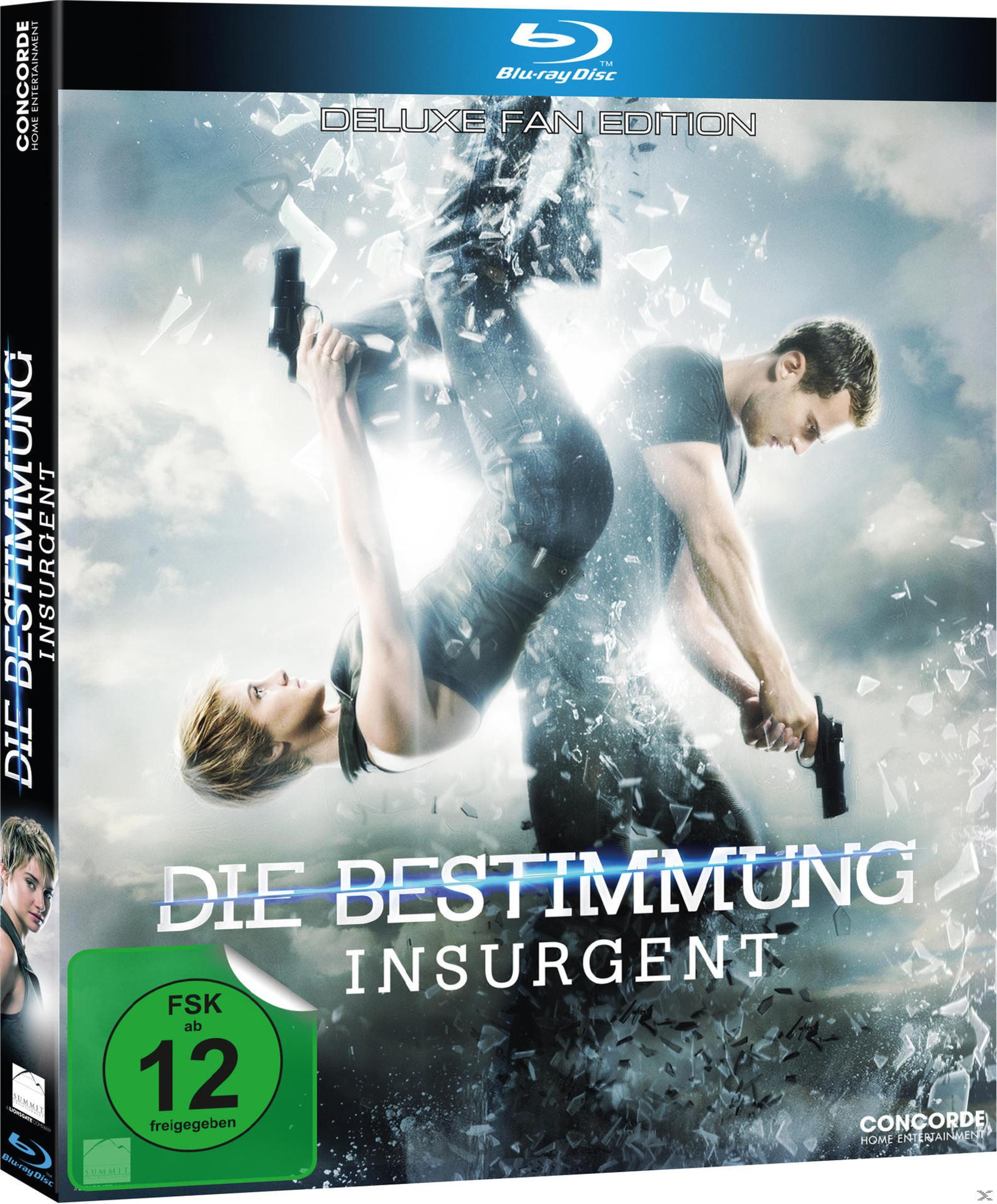 Die Bestimmung - Insurgent Blu-ray Cover. Zwei Personen in Action, halten Waffen. FSK 12.