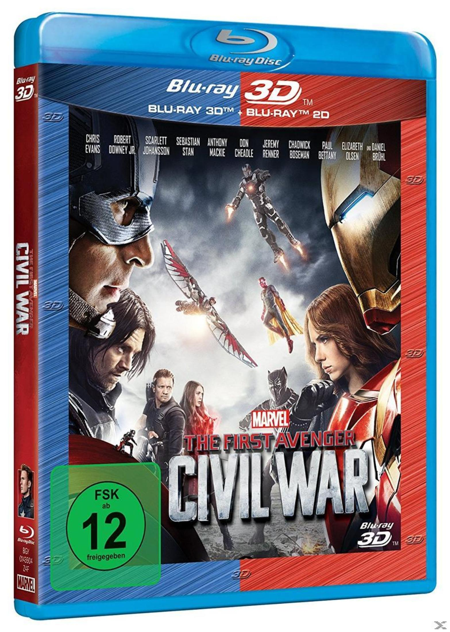 Eine Blu-ray Disc-Hülle mit einem Filmcover. Das Cover zeigt Captain America, Iron Man und andere.