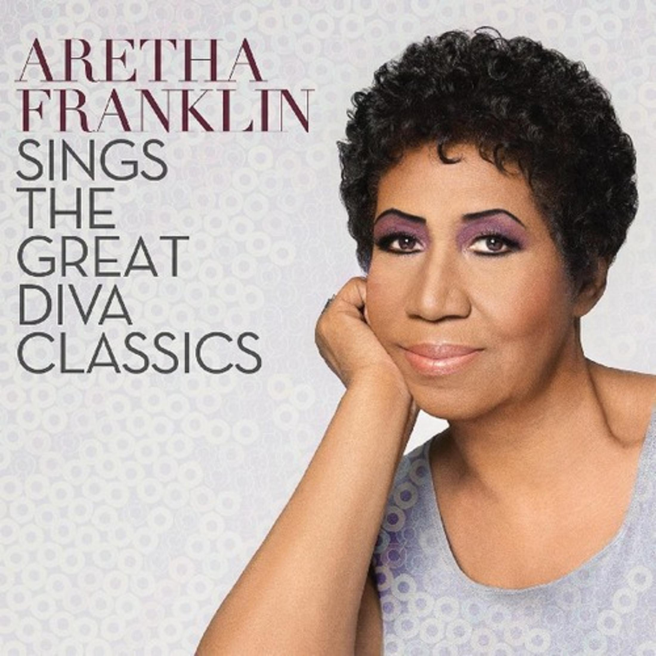 Copertina dell'album con un ritratto di Aretha Franklin, il titolo 'Aretha Franklin Sings The Great Diva Classics'.