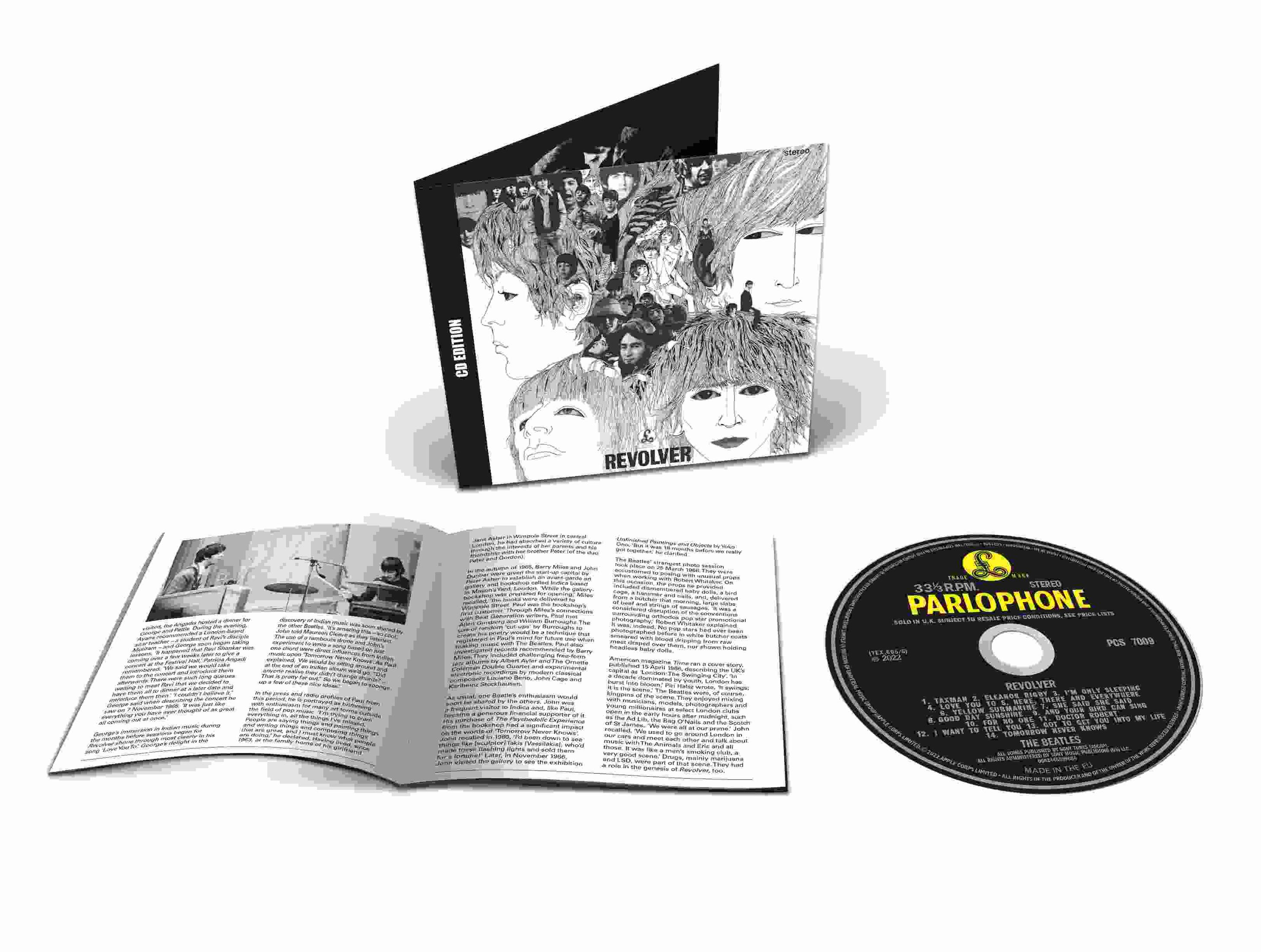 Confezione dell'album aperta. Include un disco, un libretto e la copertina dell'album, con i volti dei musicisti.