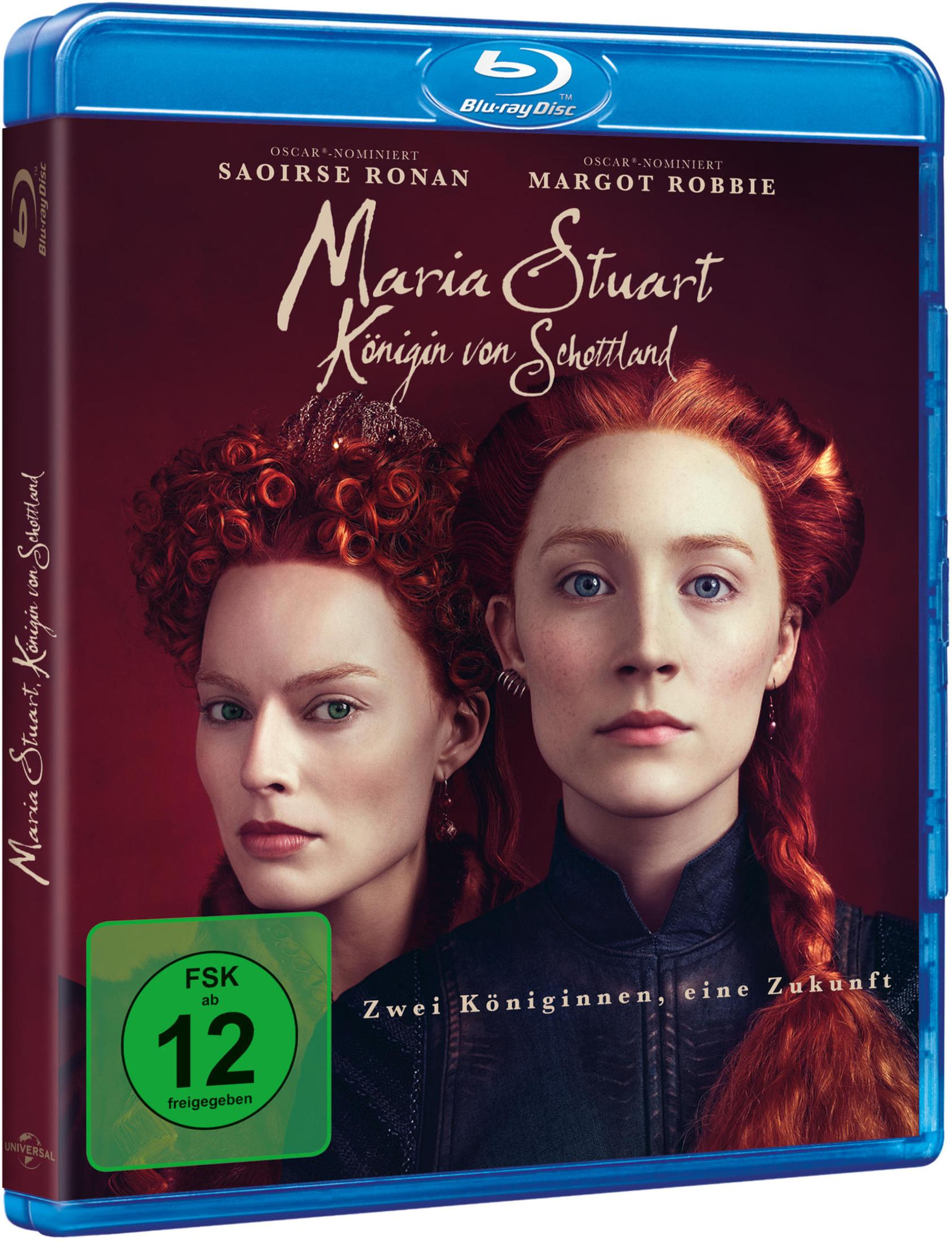 Blu-ray-Hülle des Films Maria Stuart Königin von Schottland mit den Hauptdarstellerinnen.