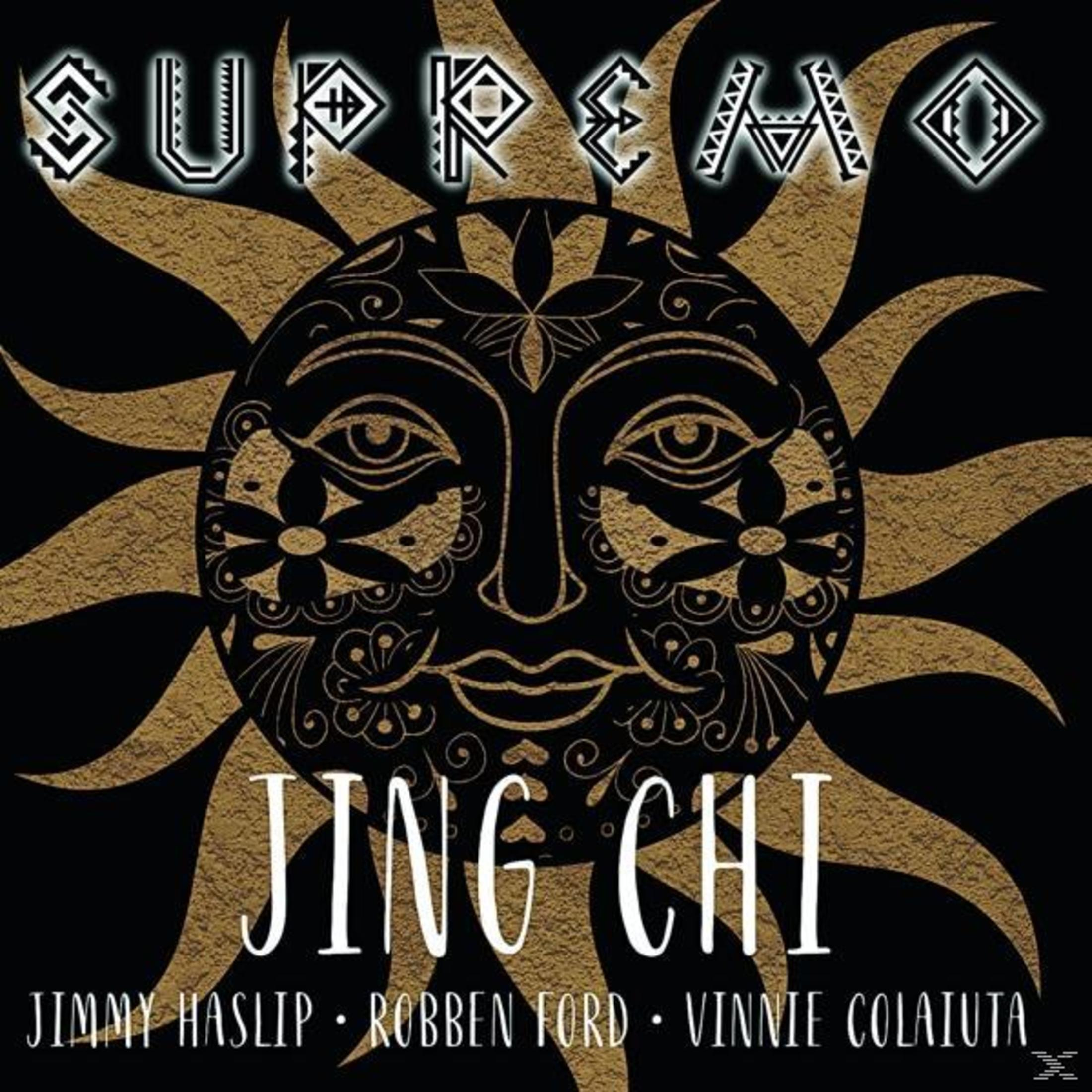 Albumhoes met een gezicht van de zon. Tekst: 'Supreamo' en 'Jing Chi'. Namen van Jimmy Haslip, Robben Ford, Vinnie Colaiuta.