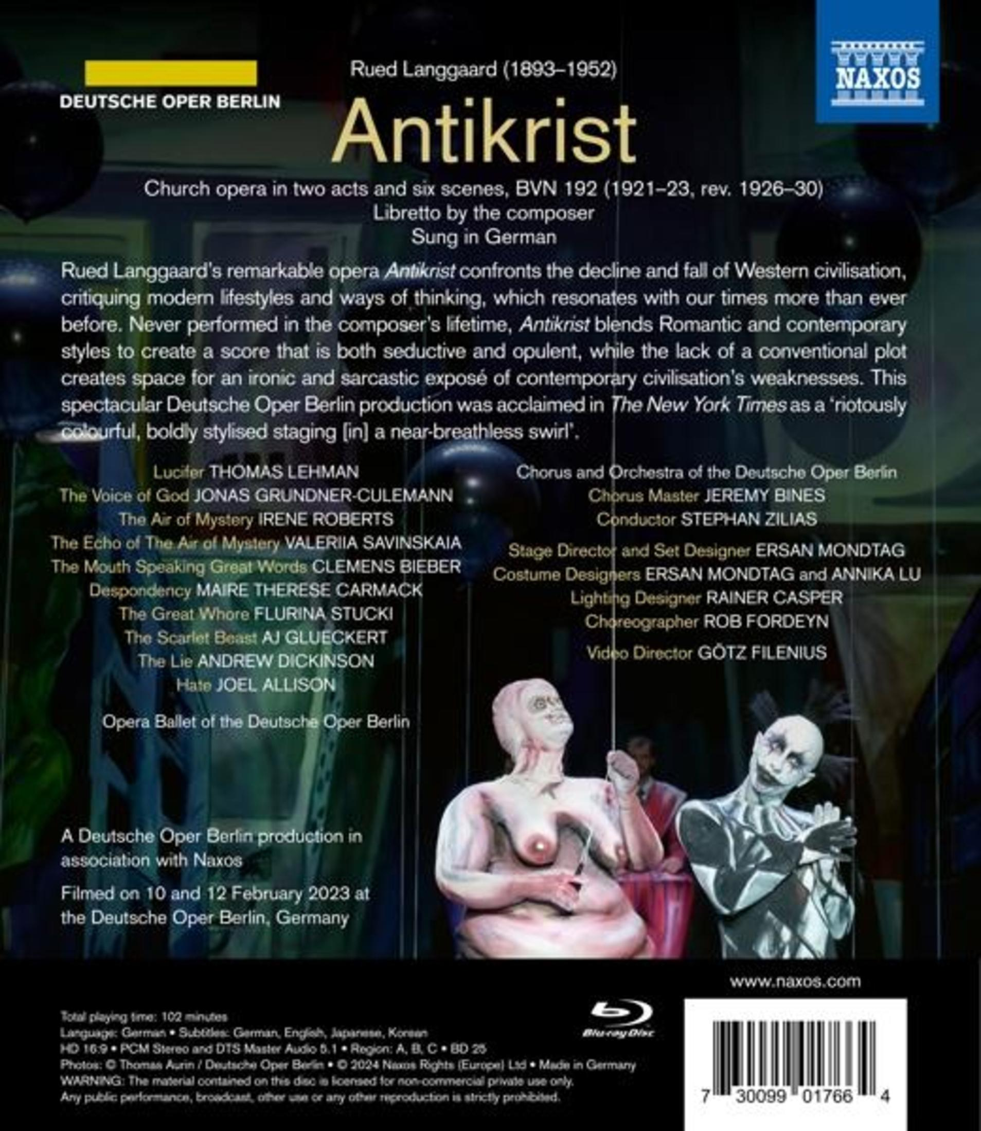 DVD cover with two actors in a theatrical setting, with text about opera.
