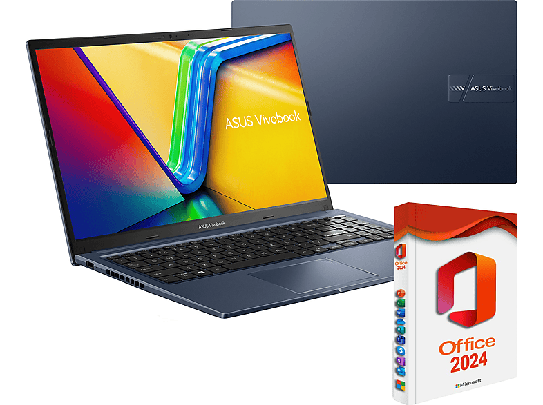 ASUS VivoBook X1504, Windows 11 Pro + Office 2024 Pro, Notebook, mit 15,6 Zoll Display, Intel® Core™ i7,1355U Prozessor, 8 GB RAM, 1000 GB SSD, Intel® ASUS VivoBook X1504, Windows 11 Pro + Office 2024 Pro, Notebook, mit 15,6 Zoll Display, Intel® Core™ i7,1355U Prozessor, 8 GB RAM, 1000 GB SSD, Intel®