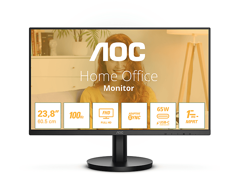 AOC 24B3CA2 23,8 Zoll Full-HD Monitor (4 ms Reaktionszeit , 100 Hz , 100 Hz nativ)