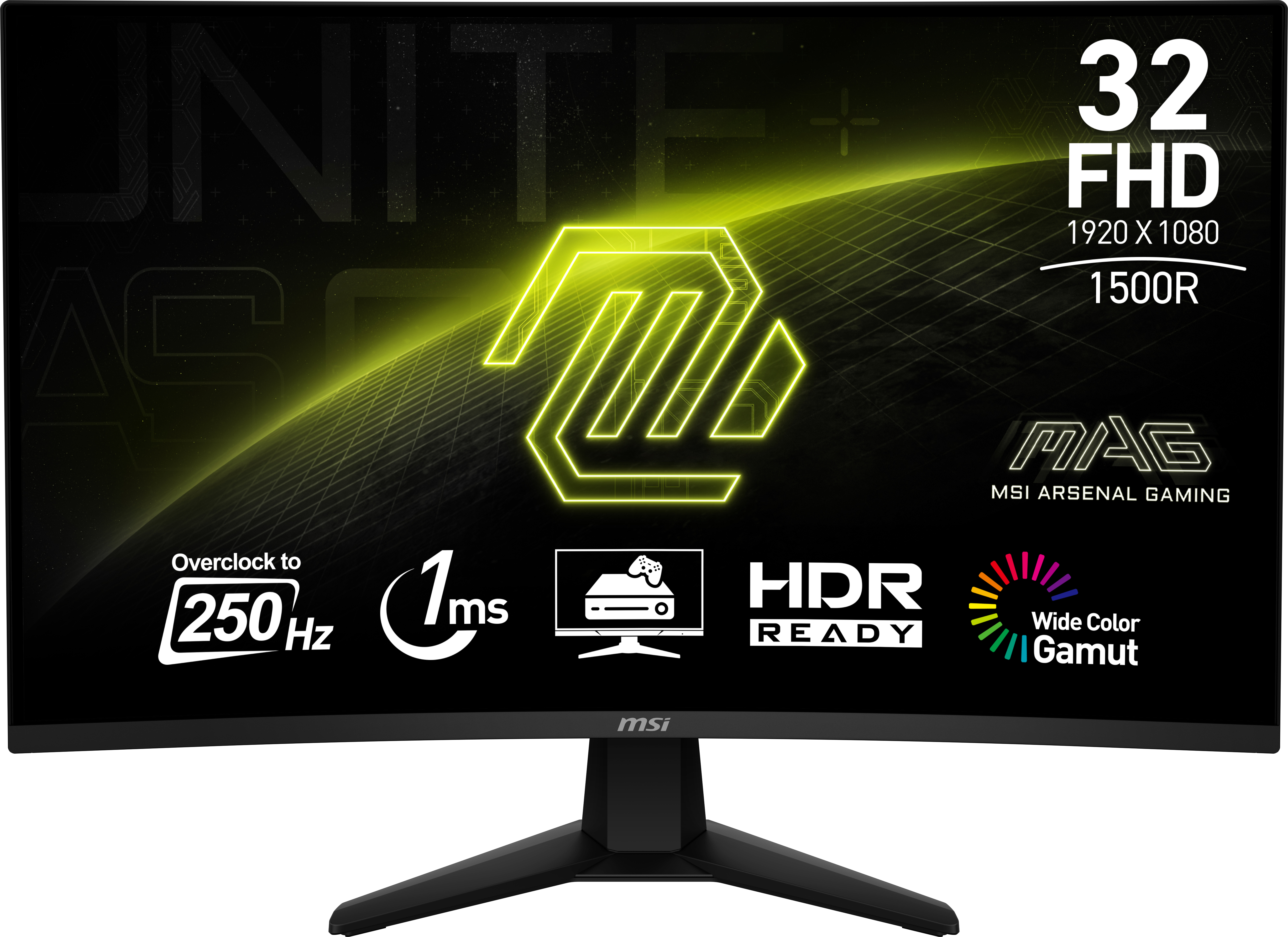 MSI MAG 32C6X Curve VA Adaptive Sync Gaming 31,5 inç Full-HD 1 ms 180 Hz Monitör Siyah