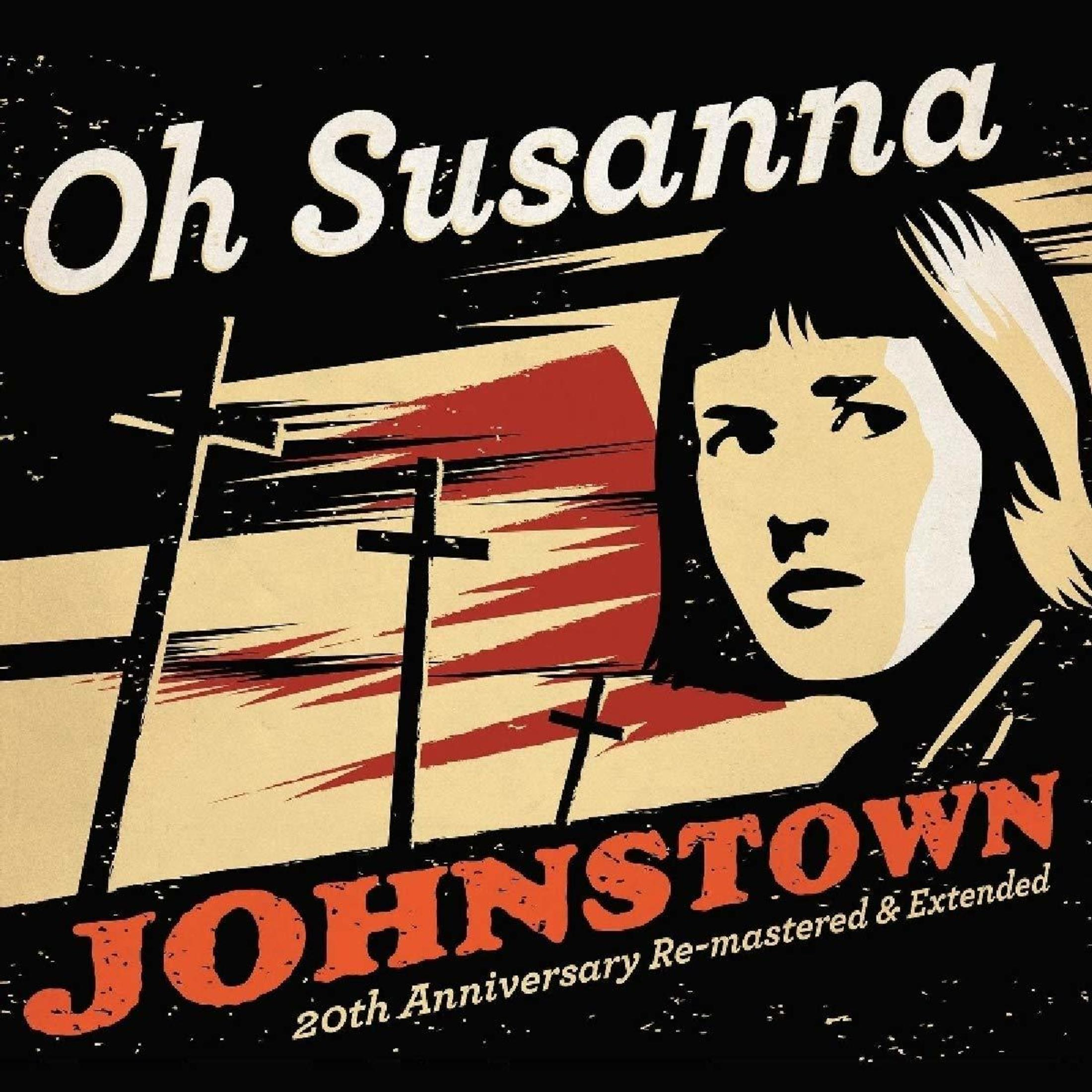 Albumhoes "Oh Susanna" met een vrouwen gezicht en kruisen. Titel: "Johnstown".