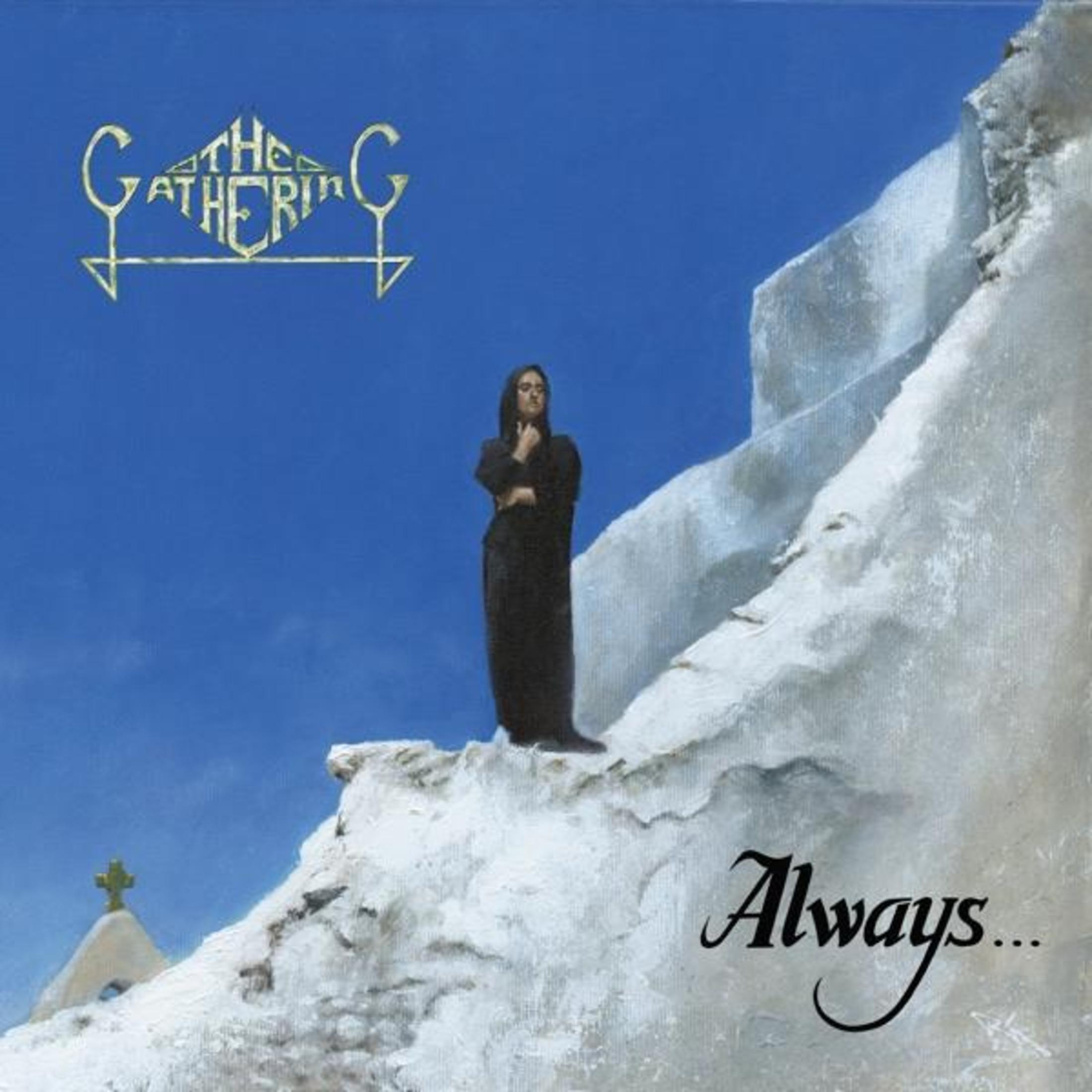 Copertina dell'album dei The Gathering con una figura su una montagna innevata e la parola "Always".