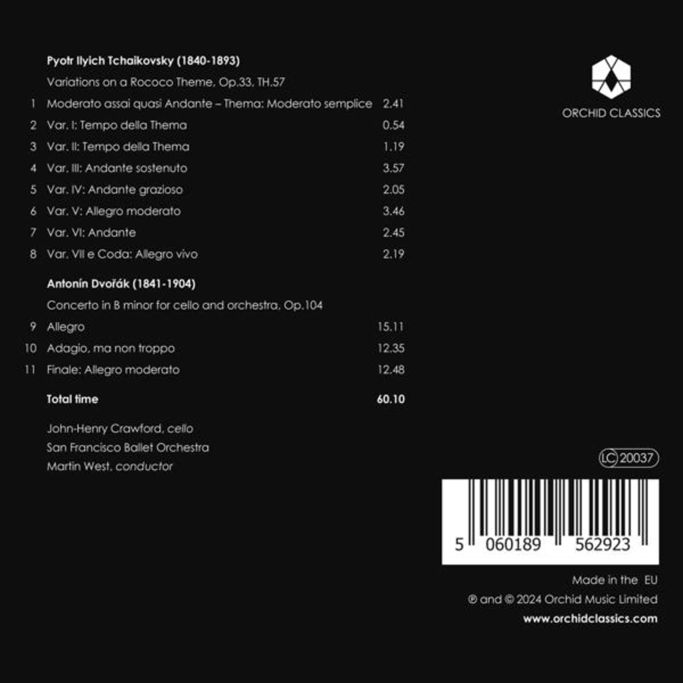 Copertina dell'album: Una tracklist con un elenco dettagliato di canzoni, artista e direttore d'orchestra.