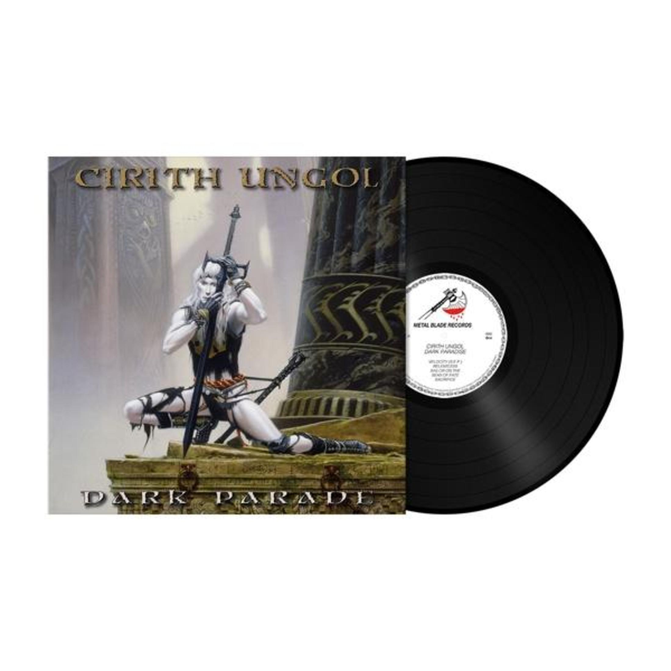 Copertina dell'album con una donna in abito nero che tiene una spada, testo: Dark Parade, Cirith Ungol.