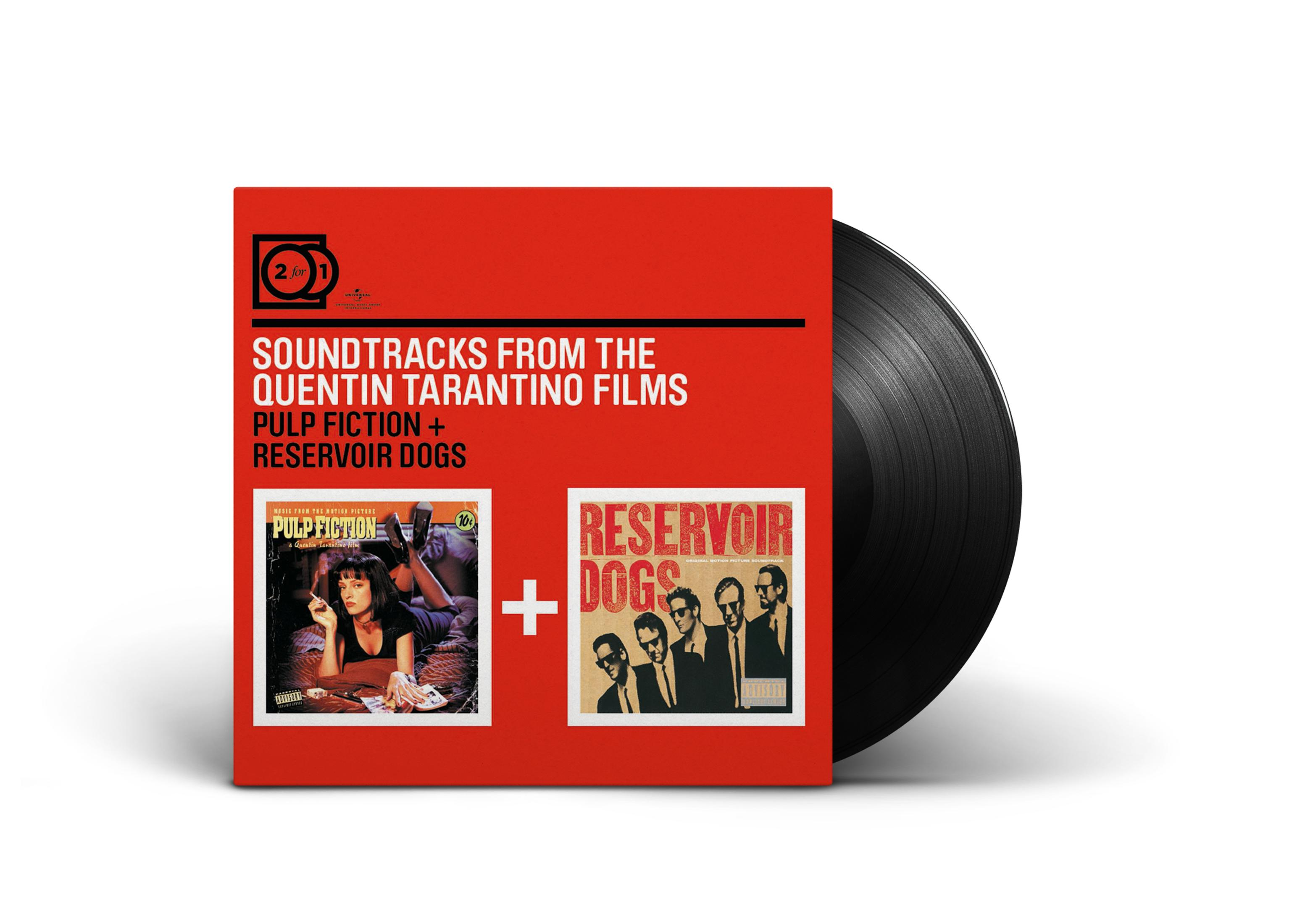 Copertina dell'album: Sfondo rosso con due manifesti cinematografici, 'Pulp Fiction' e 'Reservoir Dogs', e un disco in vinile nero.
