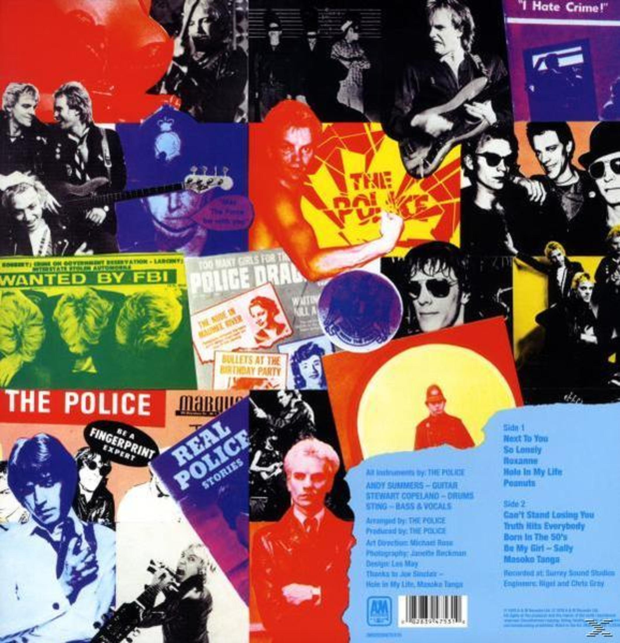 Copertina dell'album con un collage di foto dei The Police, tra cui un poster e del testo.