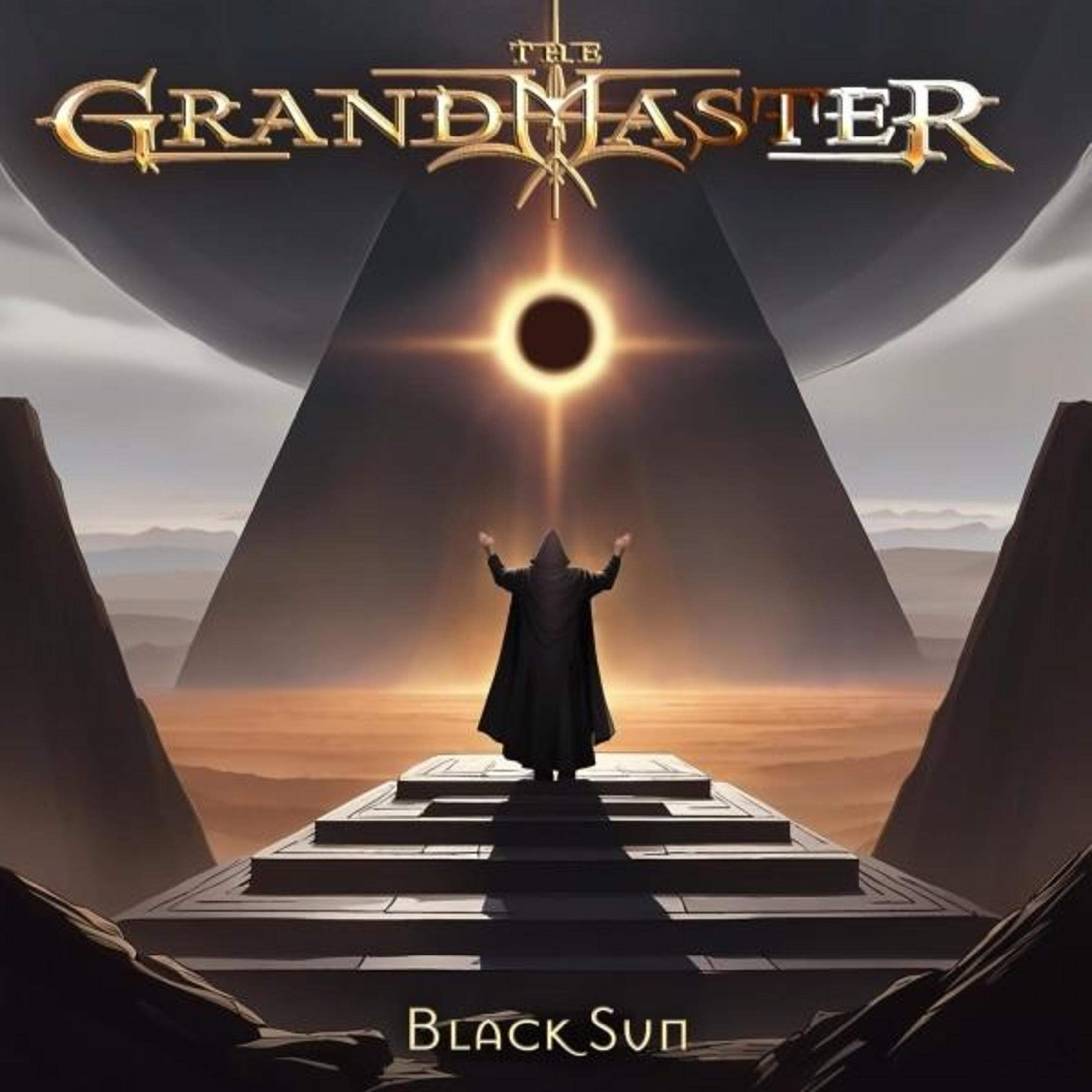 Copertina dell'album: Una figura nera di fronte a un sole scuro. Sopra c'è 'The Grandmaster'. Sotto c'è 'Black Sun'.