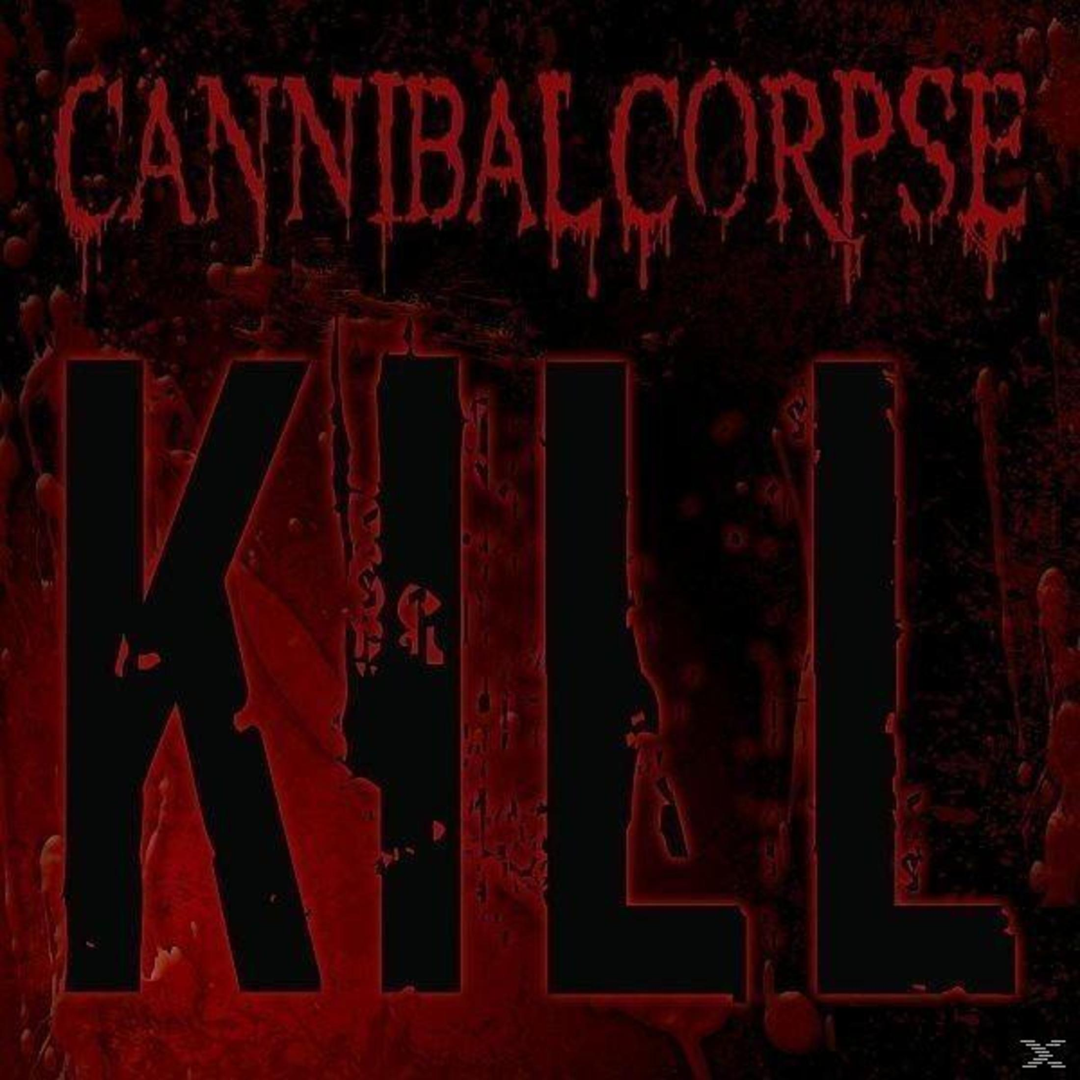 Copertina dell'album con sfondo rosso. Testo 'CANNIBAL CORPSE KILL' con effetto sangue.