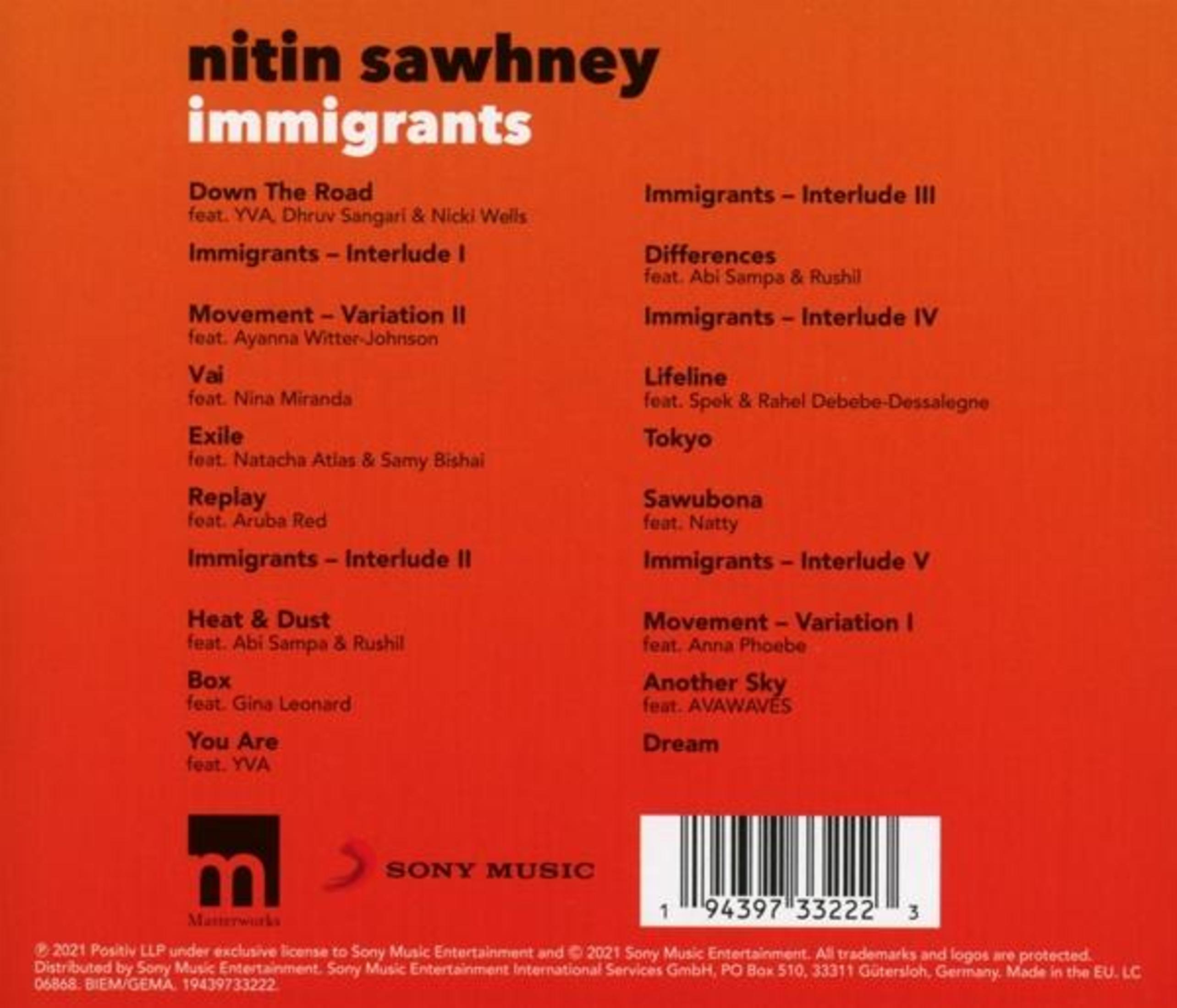 Achterkant van een albumhoes met een tracklist. Het Sony Music-logo staat onderaan.