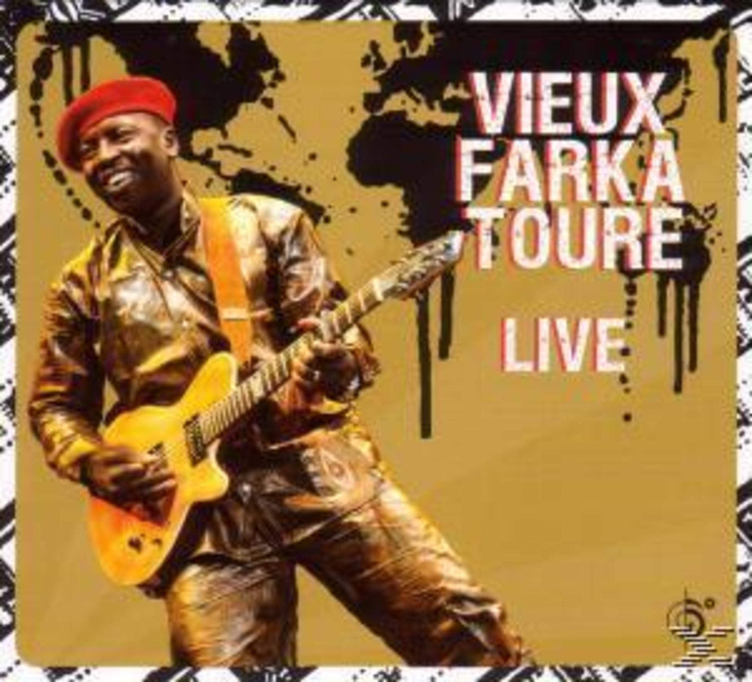 Albumhoes met een man die gitaar speelt, met live tekst en zijn naam.